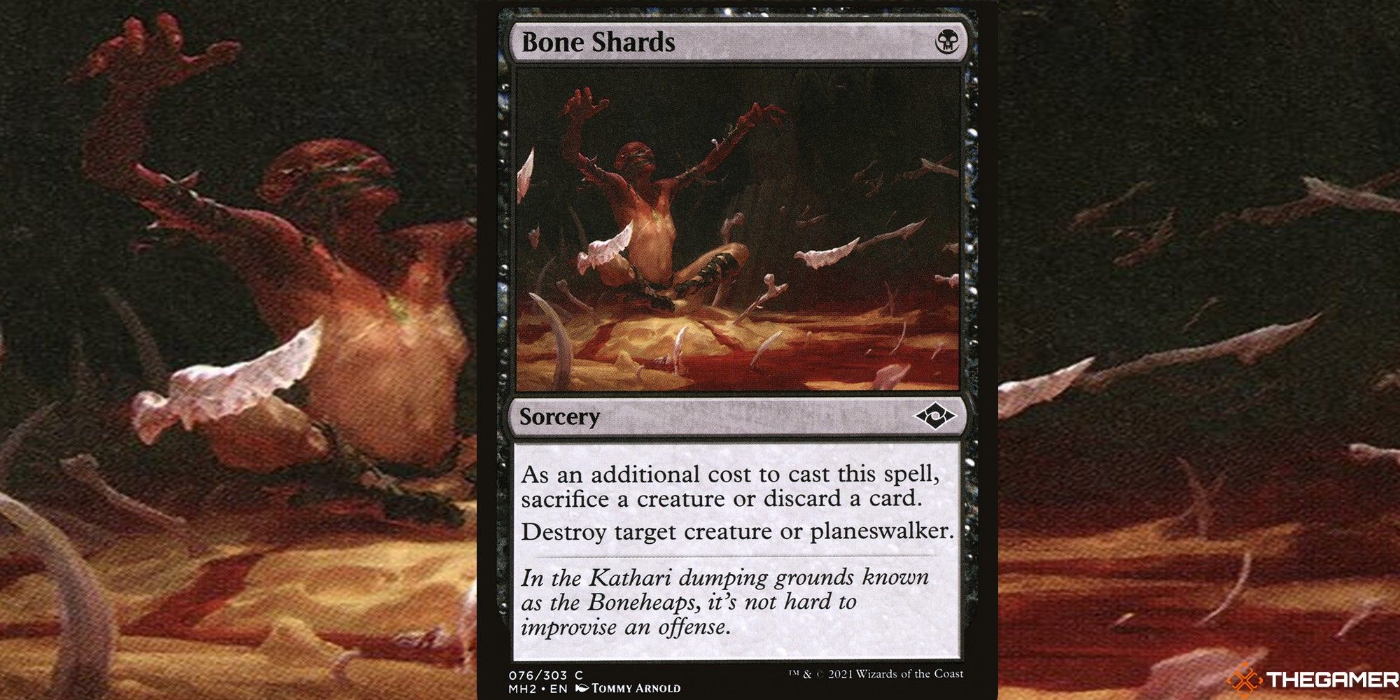 mtg bone shards full card and art background