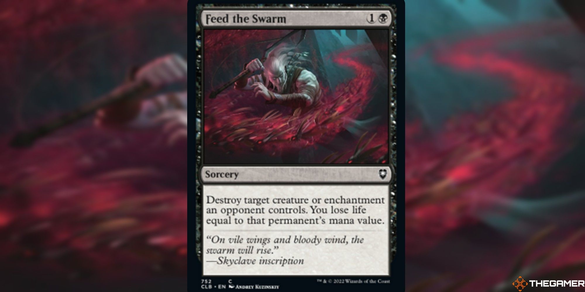 Image of the Feed the Swarm card in Magic: The Gathering, with art by Andrey Kuzinskiy