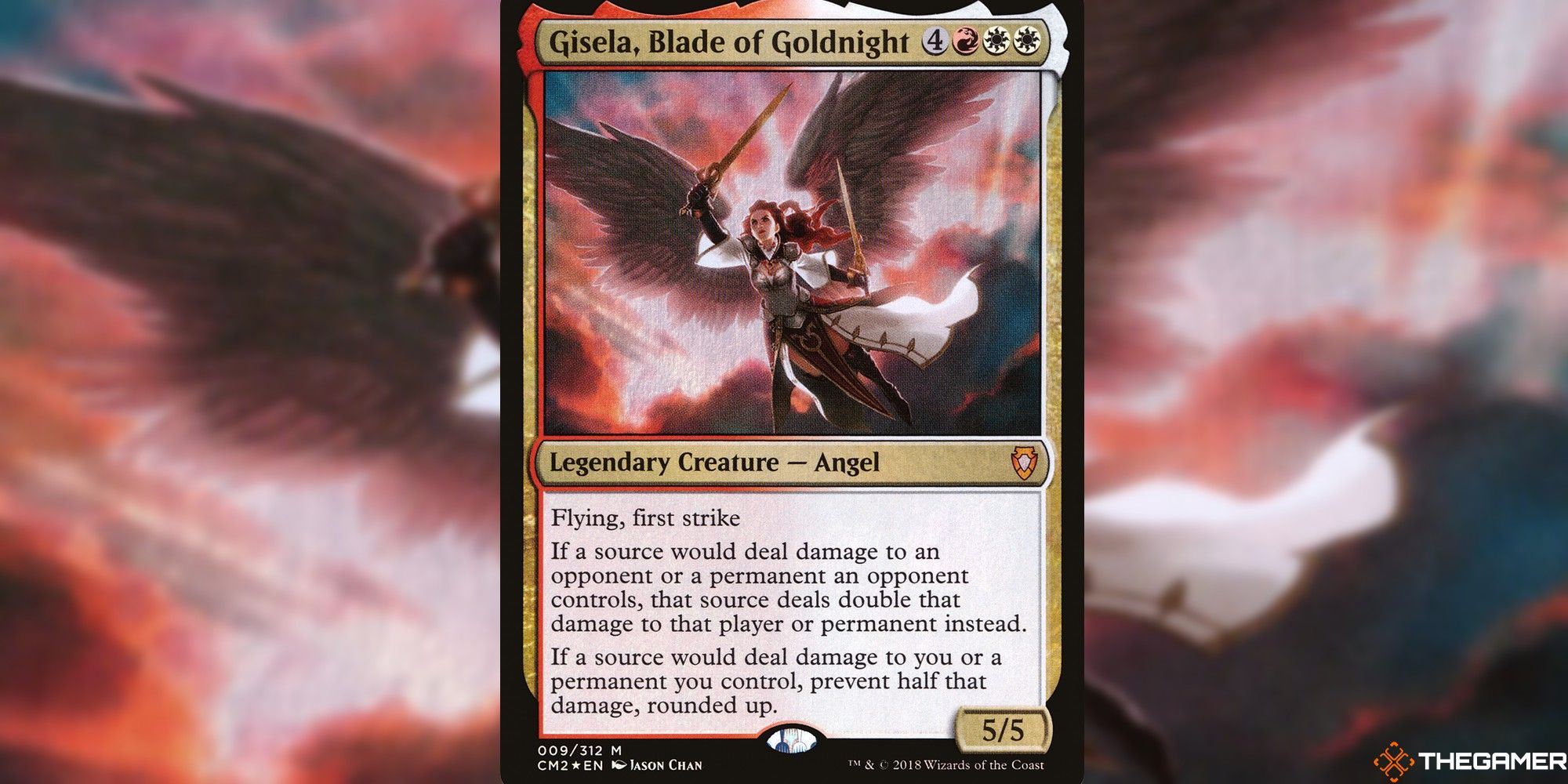 Image of the Gisela Blade of Goldnight card in Magic: The Gathering, with art by Jason Chan