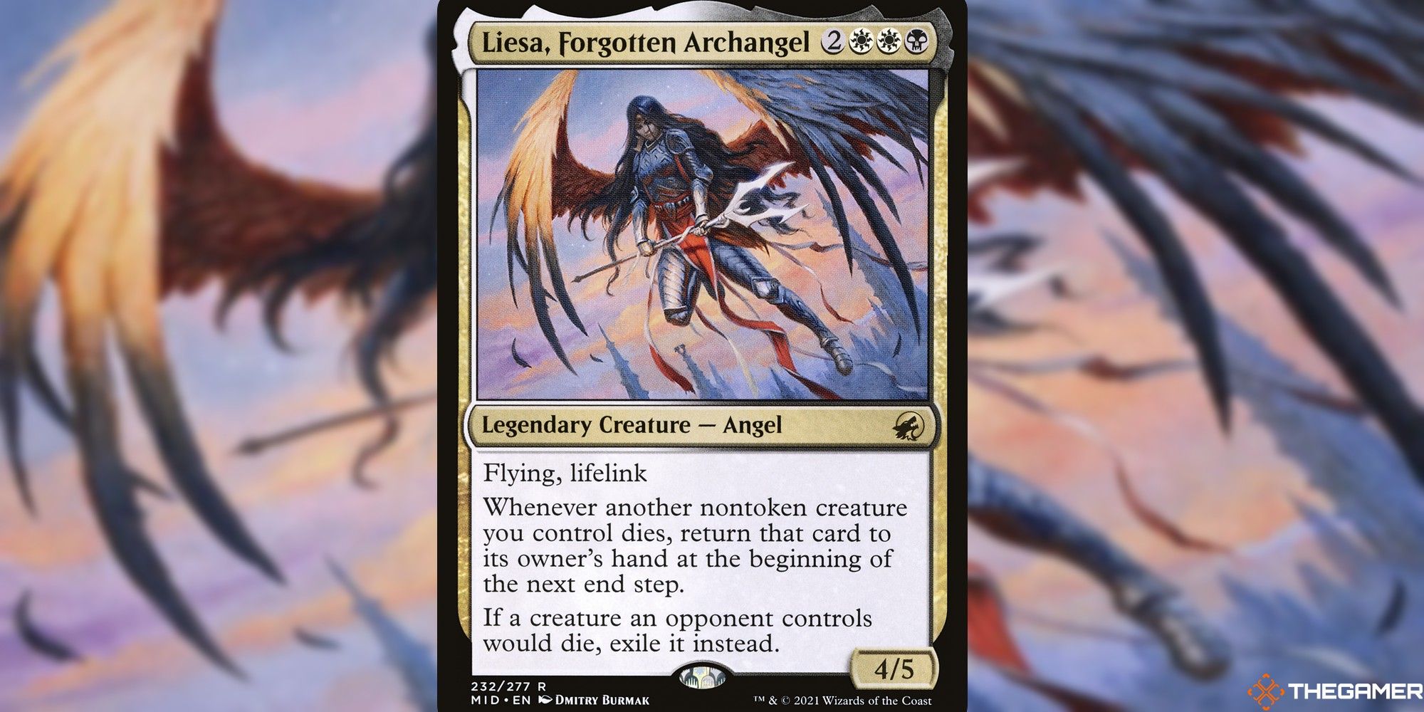 mtg liesa forgotten archangel full card and art background