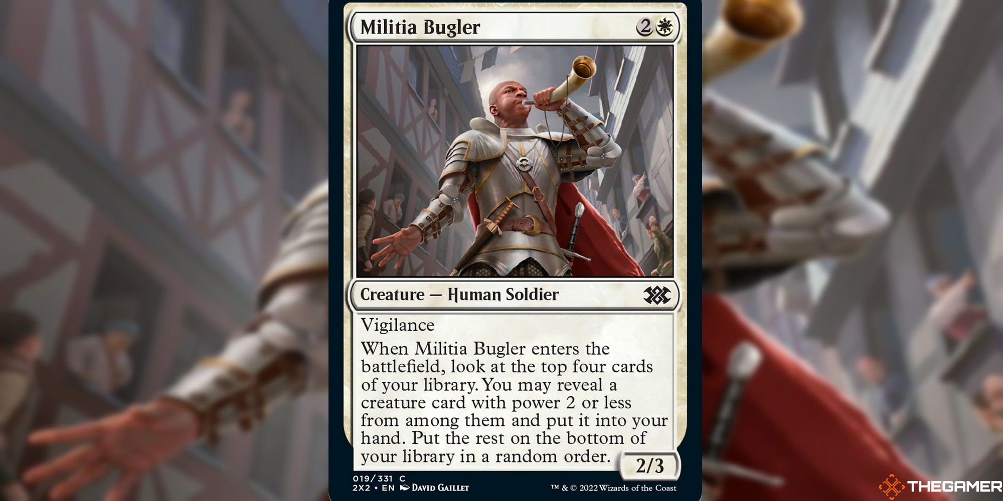 mtg militia bugler full card and art background