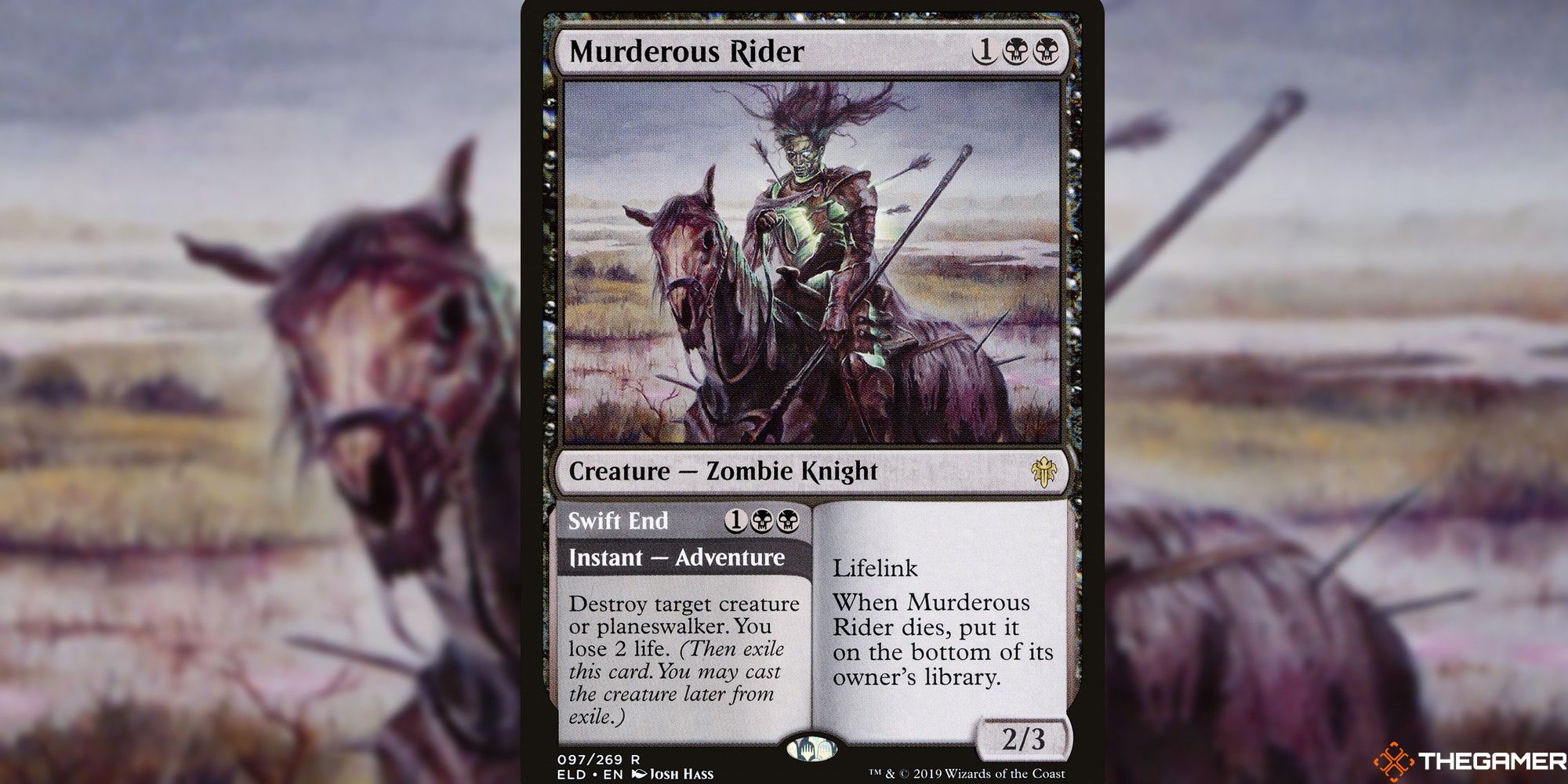 mtg murderous rider full card with art background