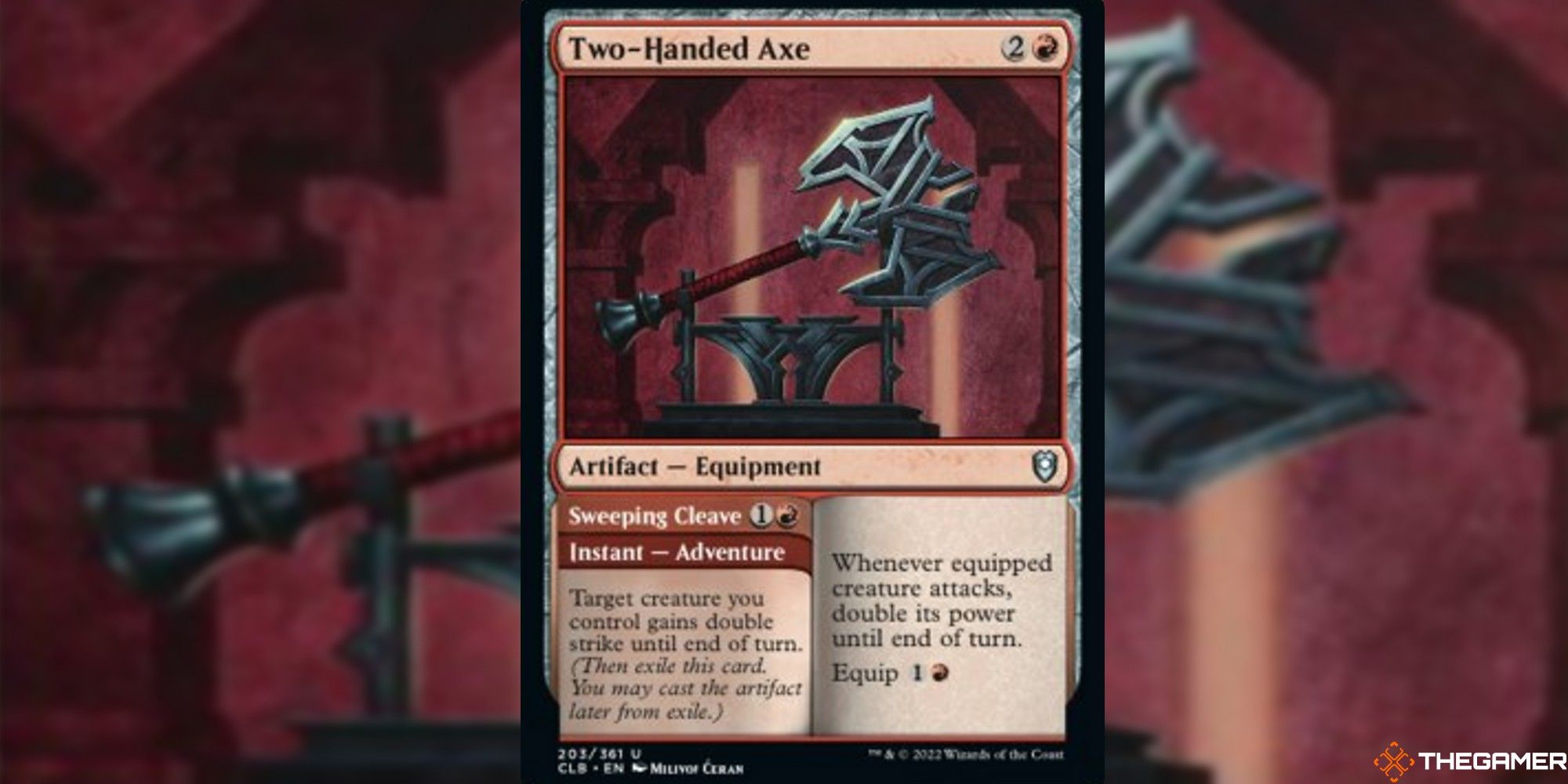 mtg two-handed axe full card with art background