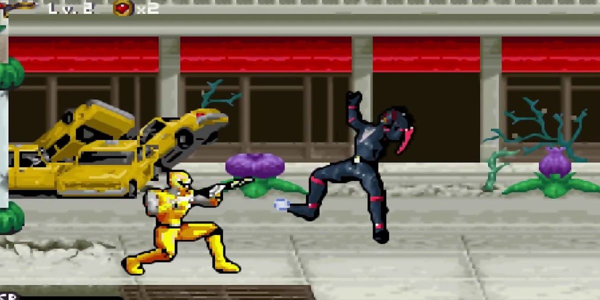 The Yellow Ranger battles their foes.