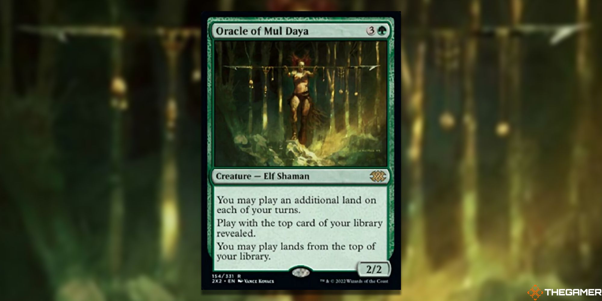 Magic: The Gathering Oracle of Mul Daya full card with background