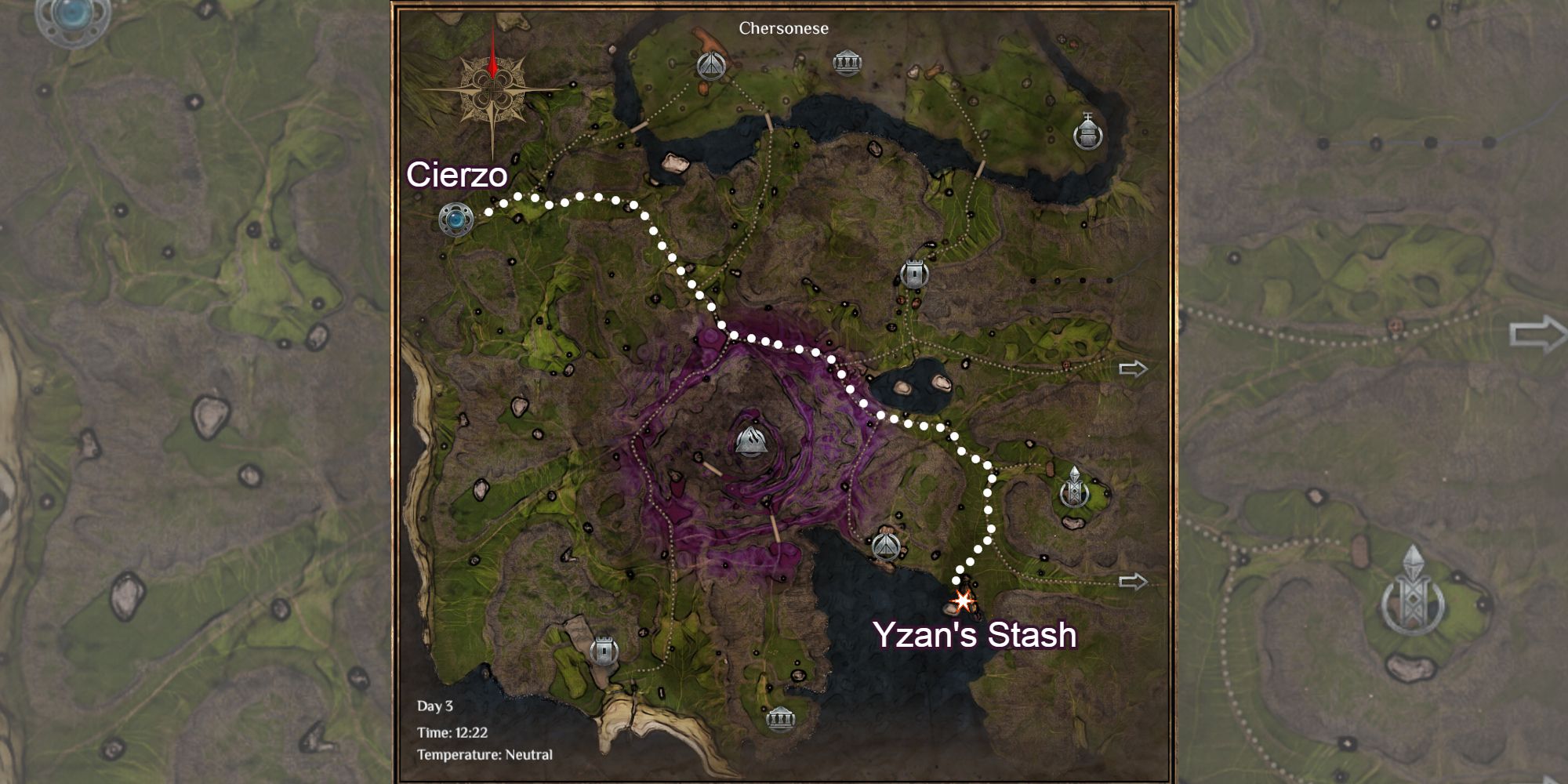 route to yzans stash in chersonese