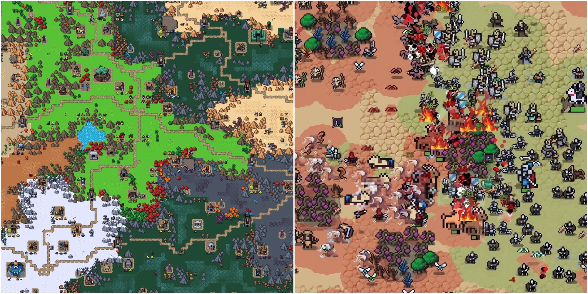 Hero's Hour - collage of world map and a large-scale combat
