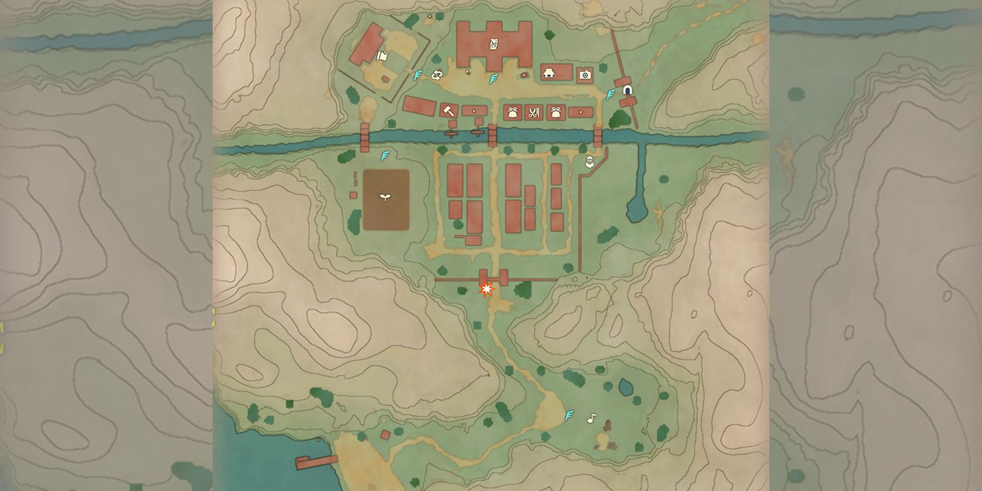 dorians location marked on map of jubilife village