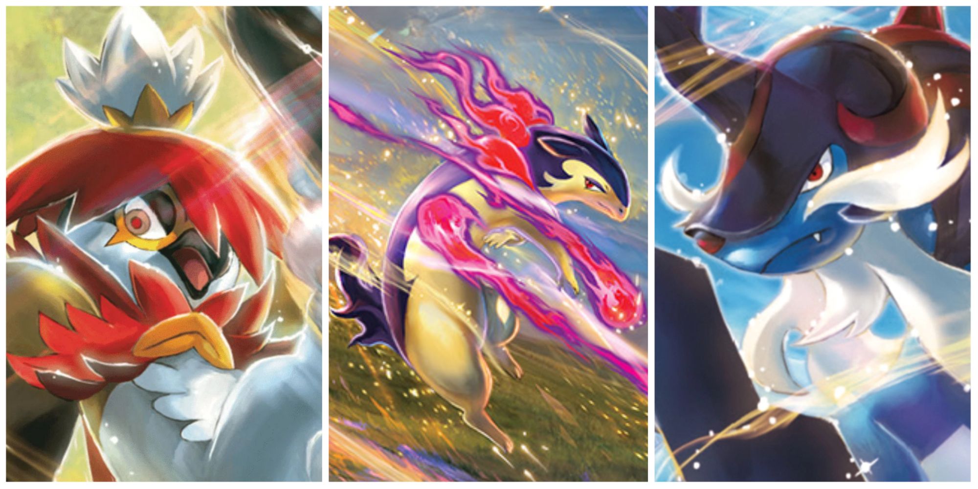 Decidueye, Typhlosion, And Samurott From Pokemon TCG Expansion Astral Radiance