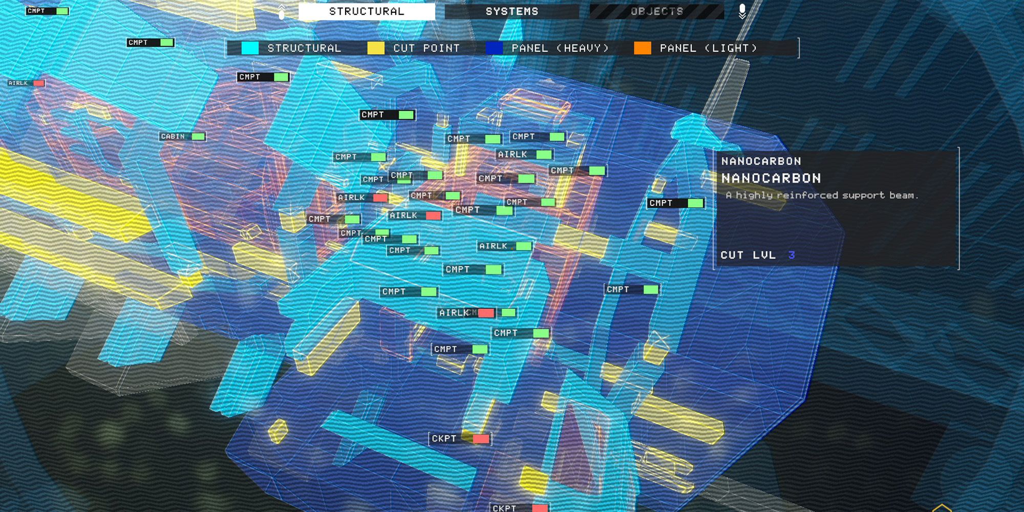 structural scanner reading pressure in various areas of a ship