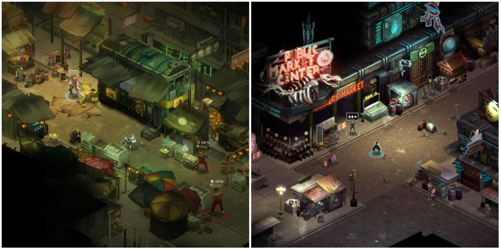 A collage showing gameplay in the Shadowrun Trilogy