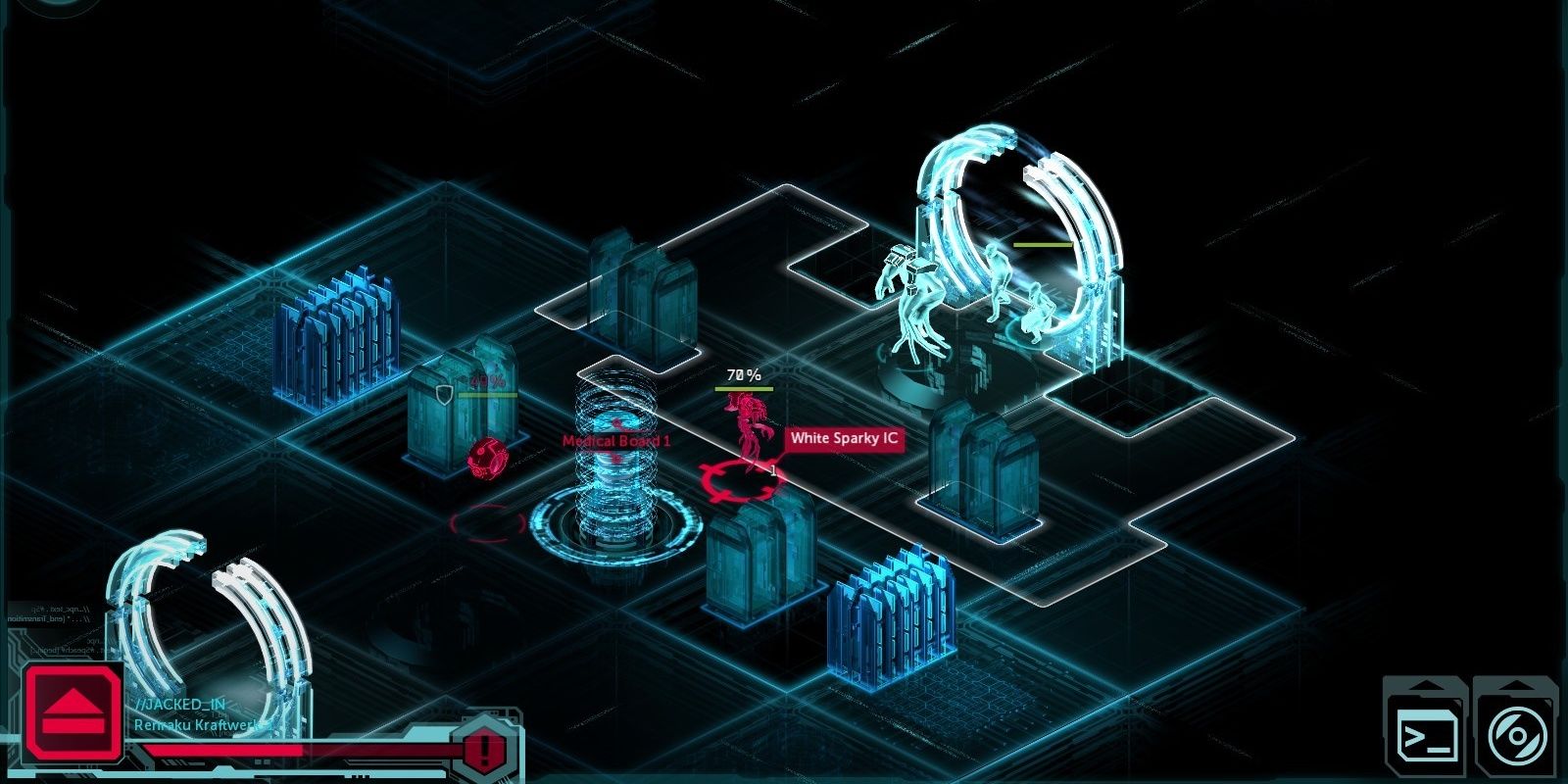 A screenshot showing the Matrix in the Shadowrun Trilogy