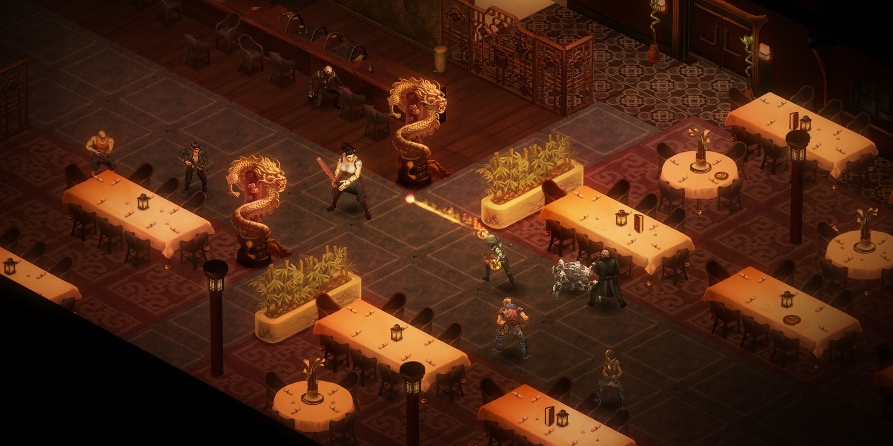 A screenshot showing a combat encounter in the Shadowrun Trilogy