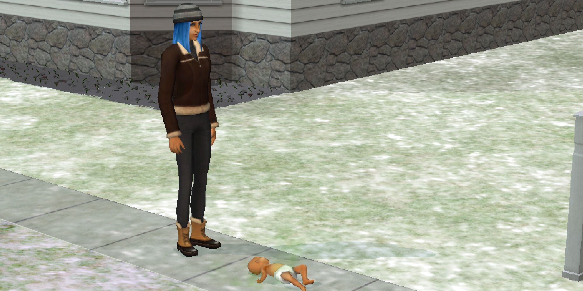 sims 2 woman and baby