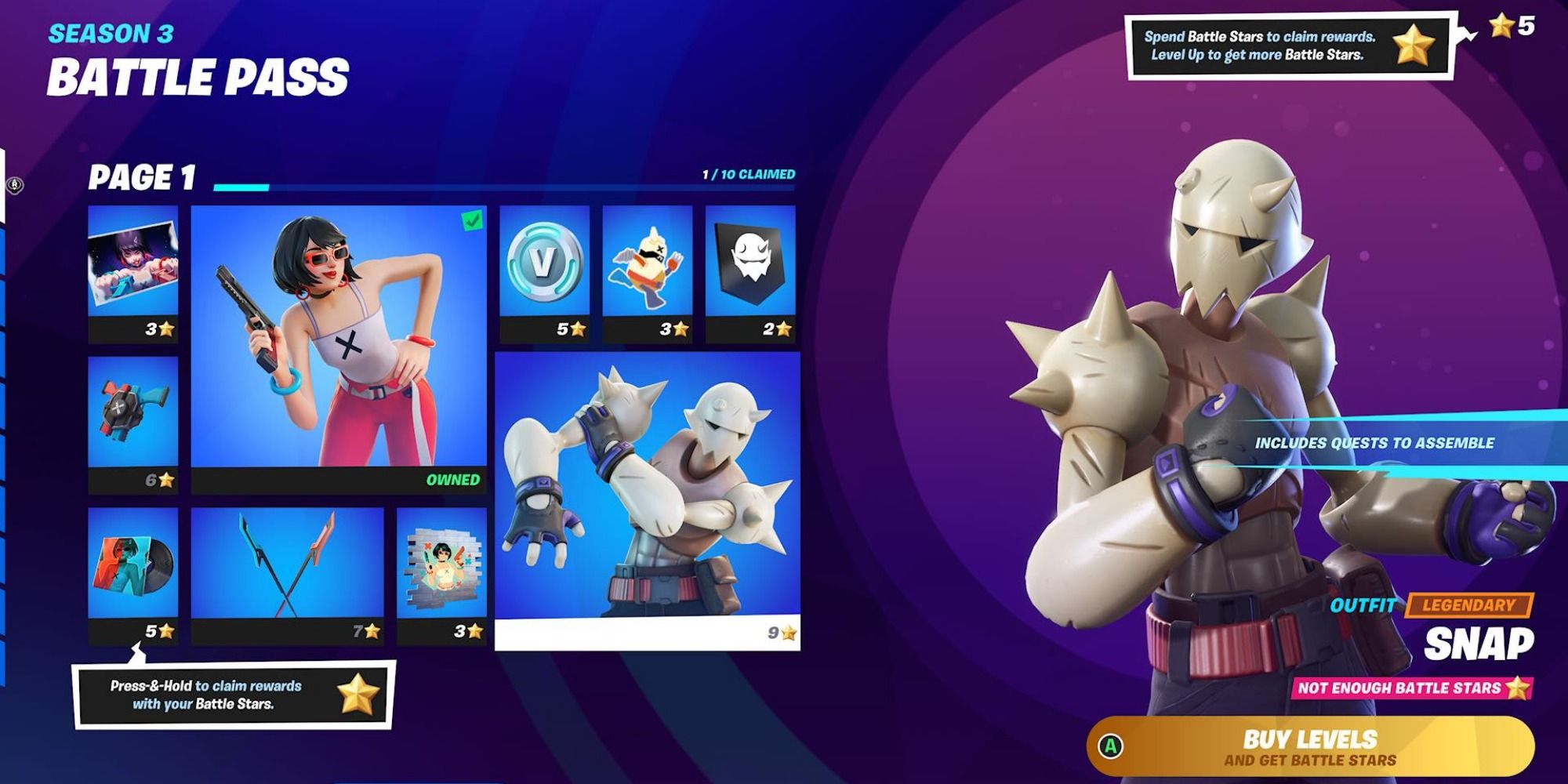 snap battle pass skin fortnite