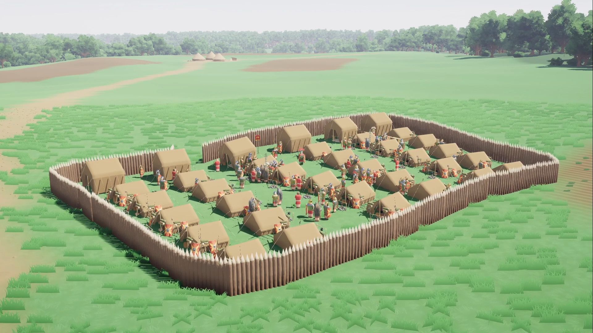 Warlord: Britannia Roman camp with wooden pallisades 