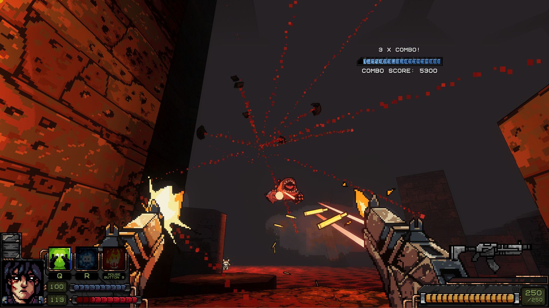 Project Warlock 2 akimbo rifles firing at flying enemies