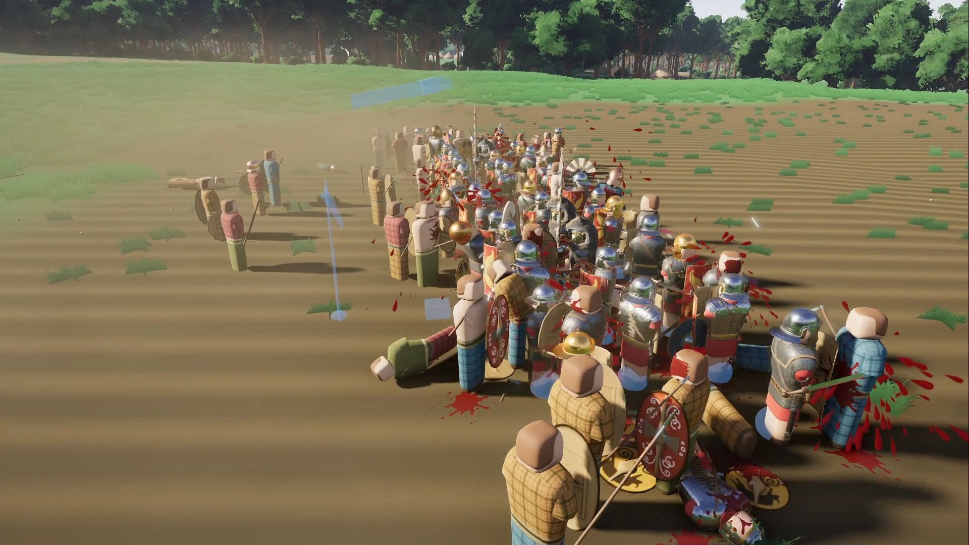 Warlord Britannia Celts attacking Romans in a field 
