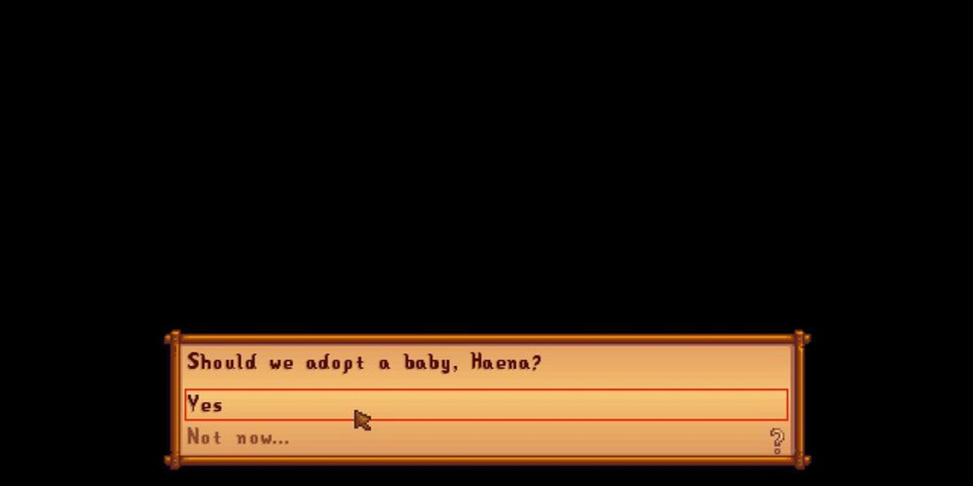 option for player to adopt child
