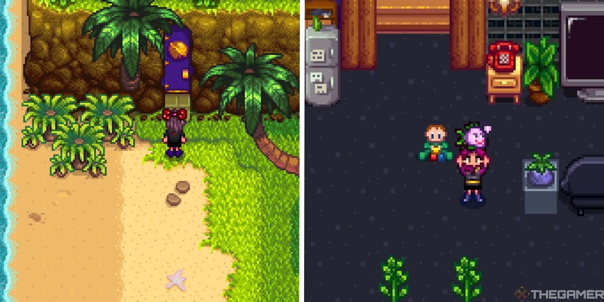 image of walnut room door next to image of player holding up a fish
