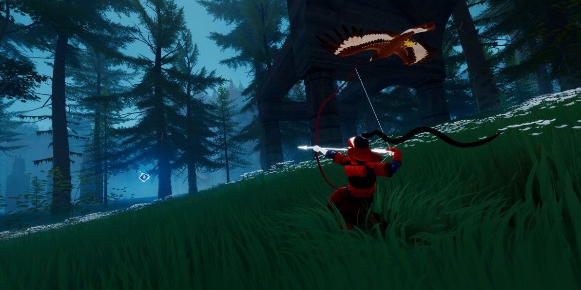 the pathless screenshot of the hunter aiming an arrow