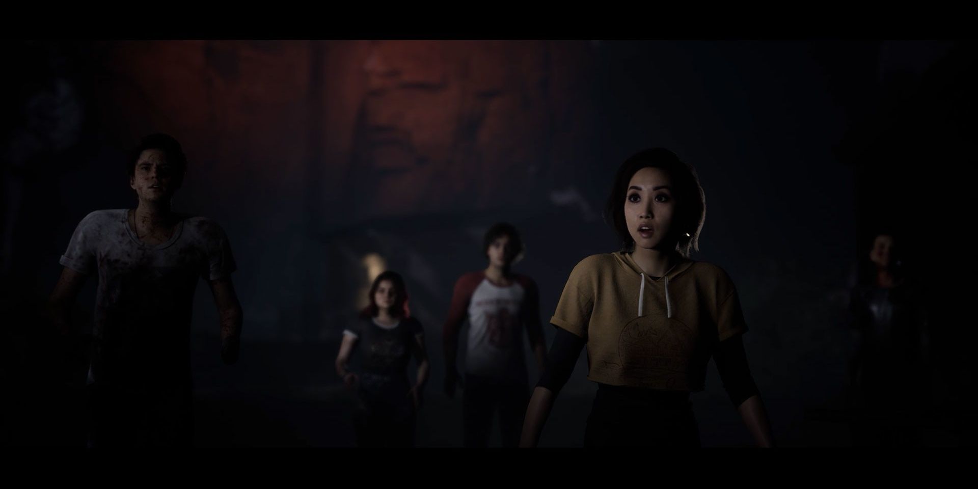 A screenshot showing a group of characters in The Quarry