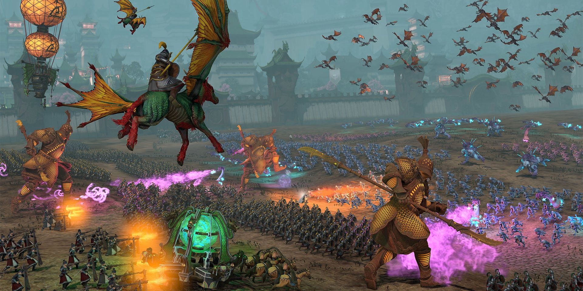 A screenshot showing gameplay in Total War: Warhammer 3