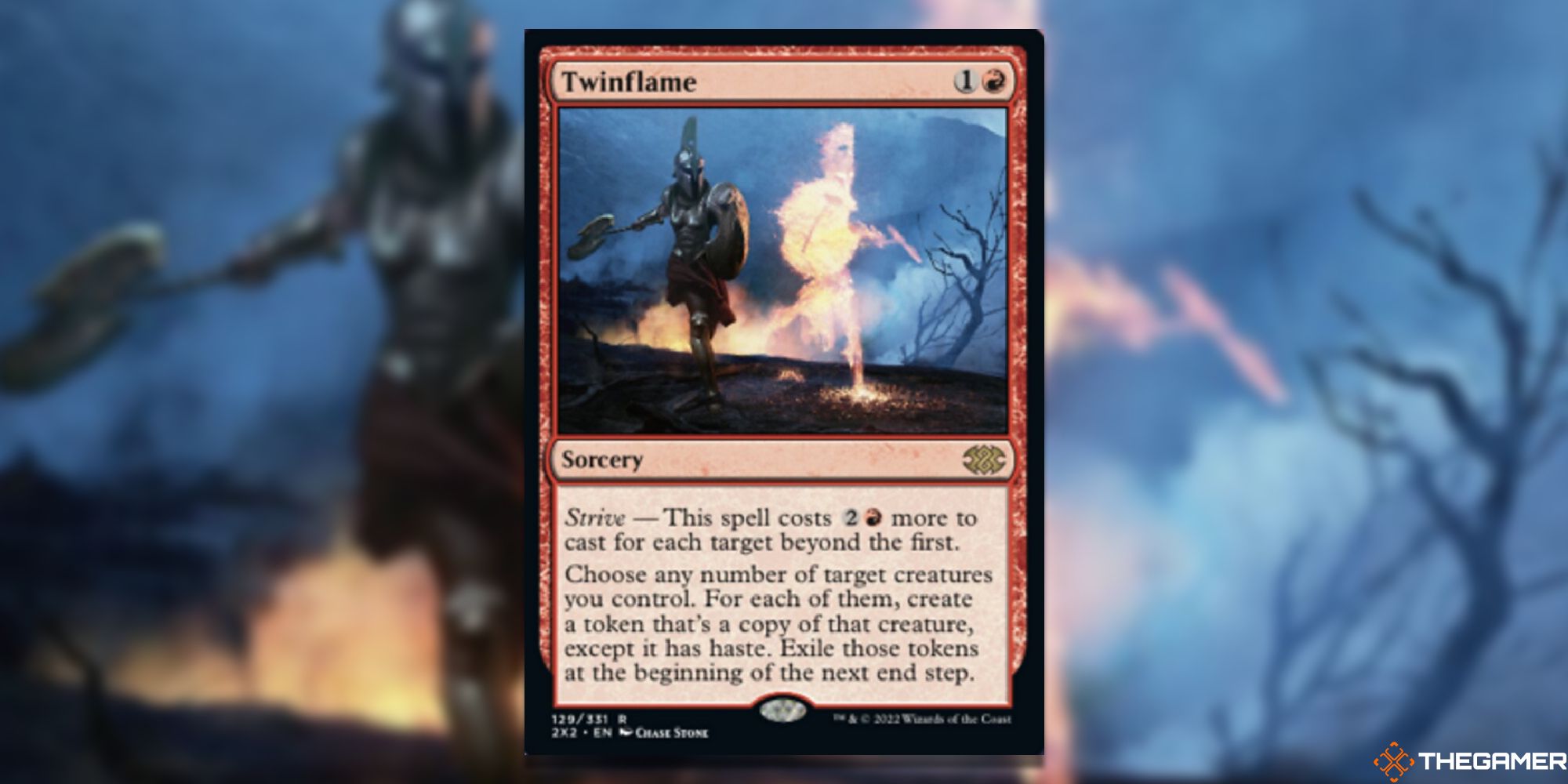 Magic: The Gathering Twinflame full card with background