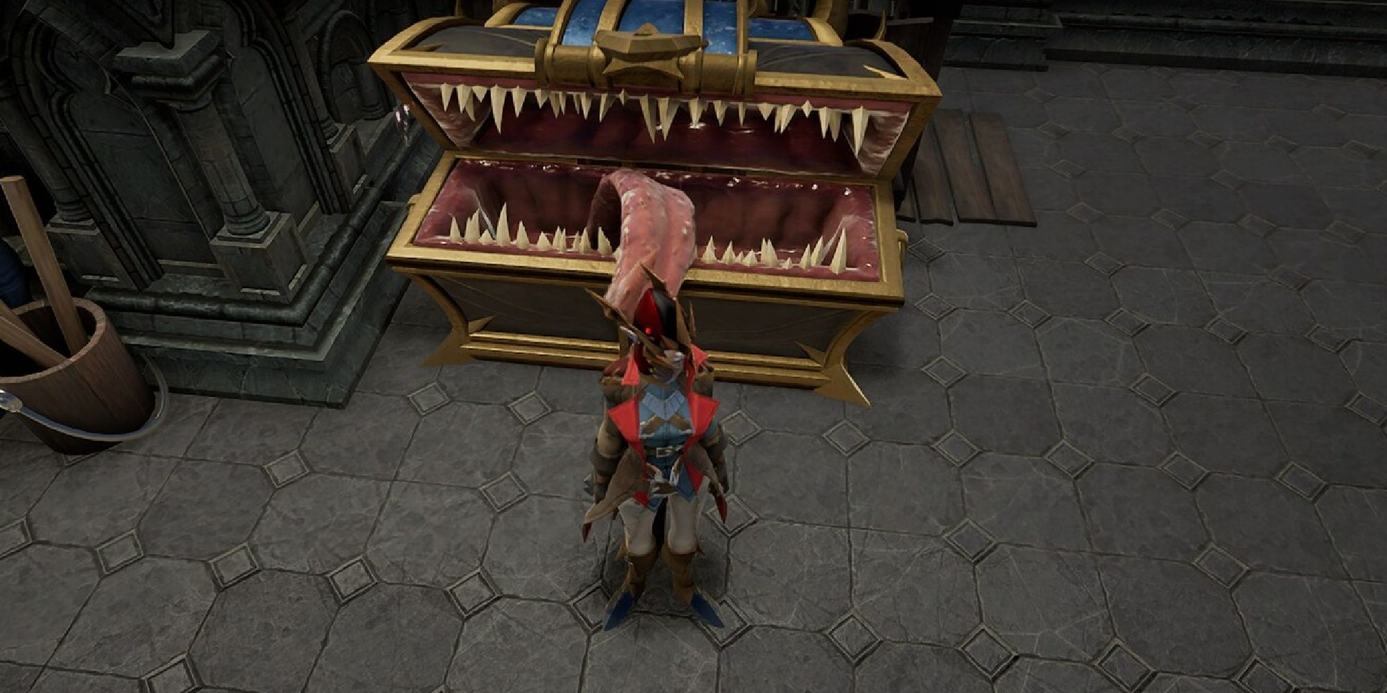 player standing next to the devourer