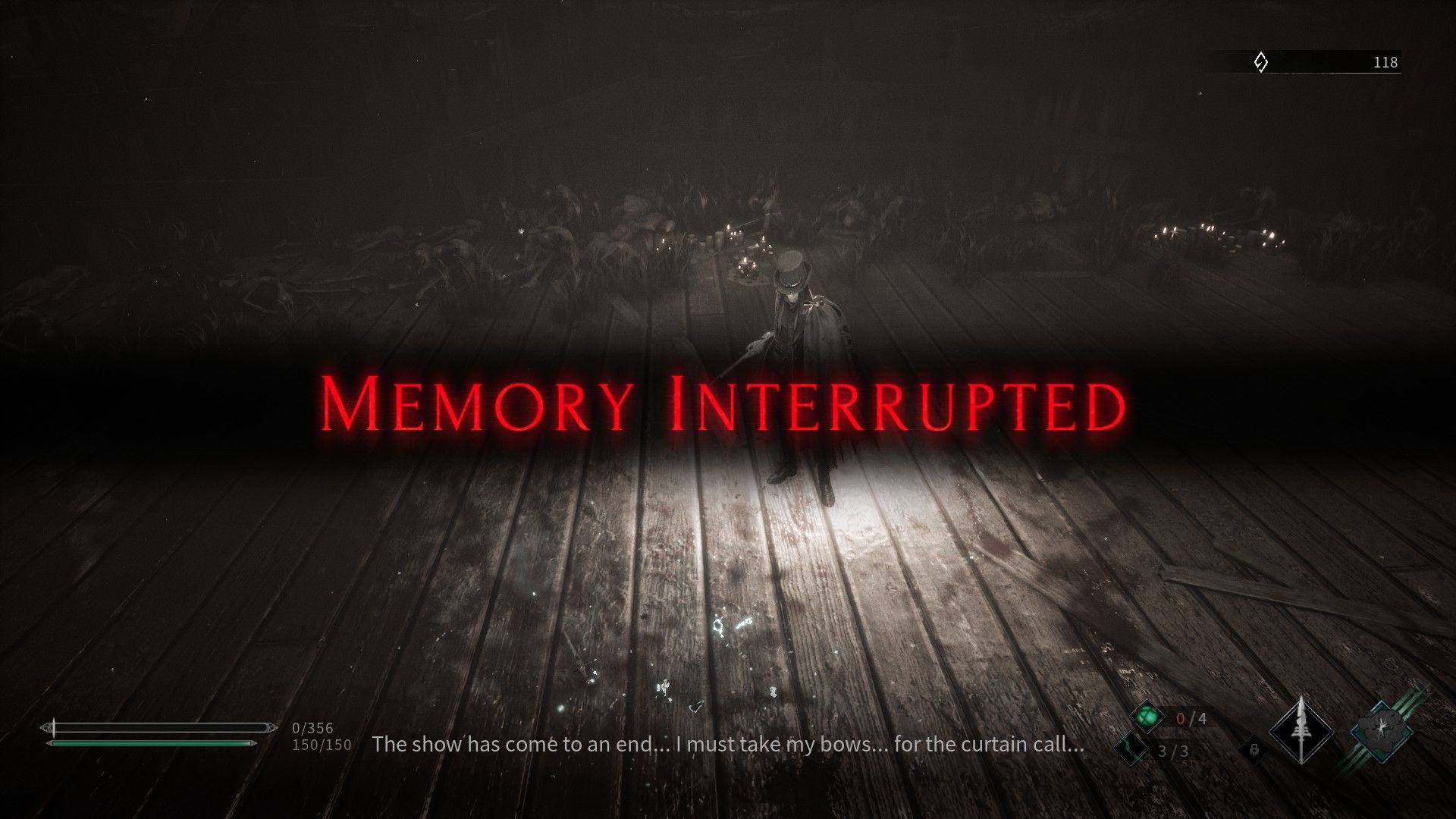 Thymesia Memory Interrupted death screen