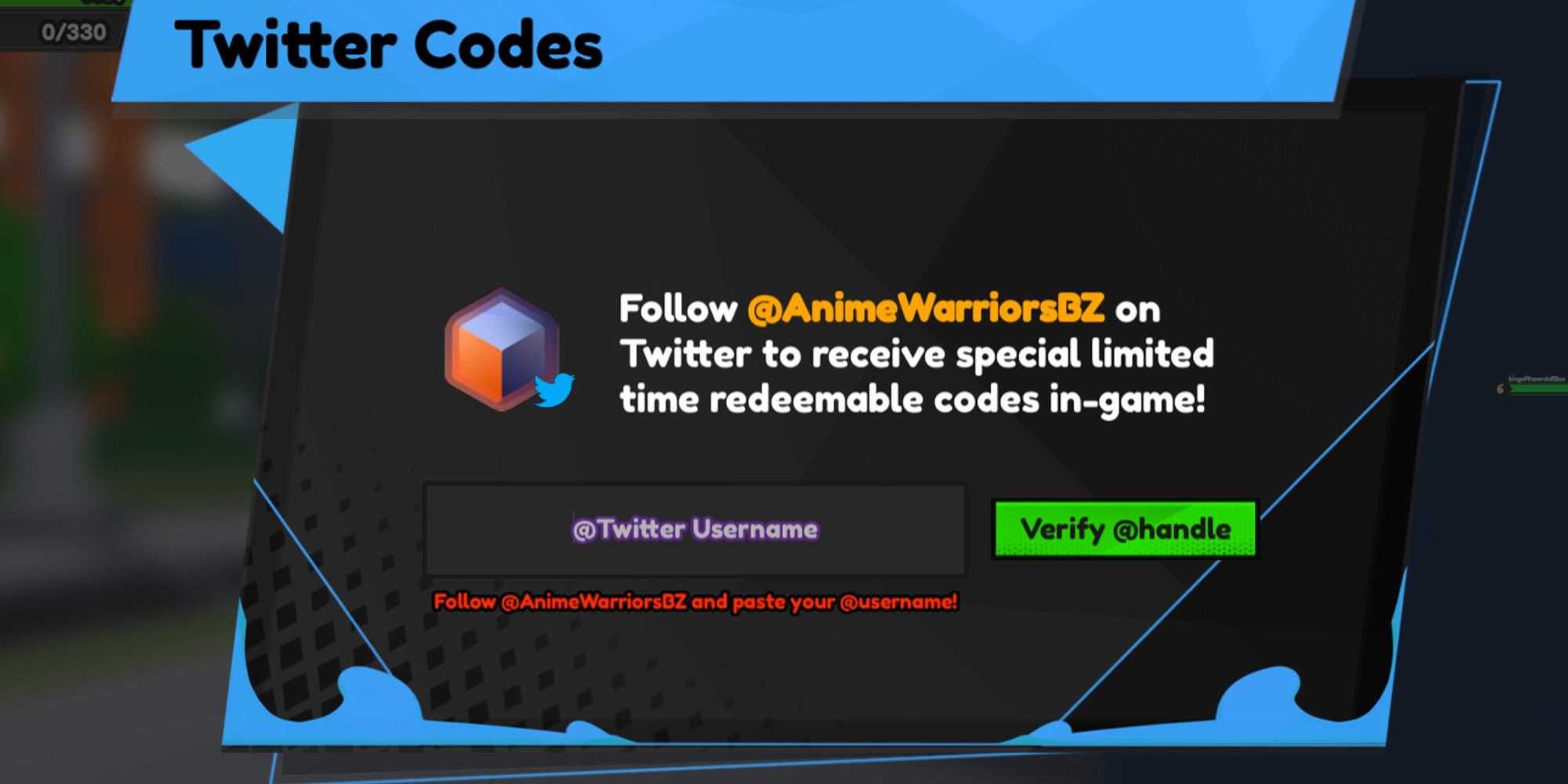 Anime Warriors Codes Page