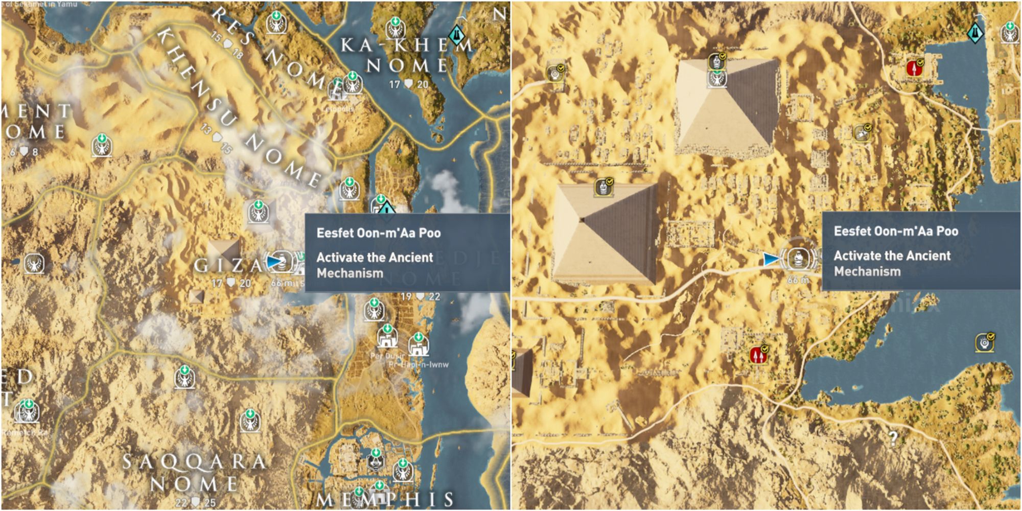 Assassin's Creed Origins Split Image Eesfet Oon-m’Aa Poo Map Location