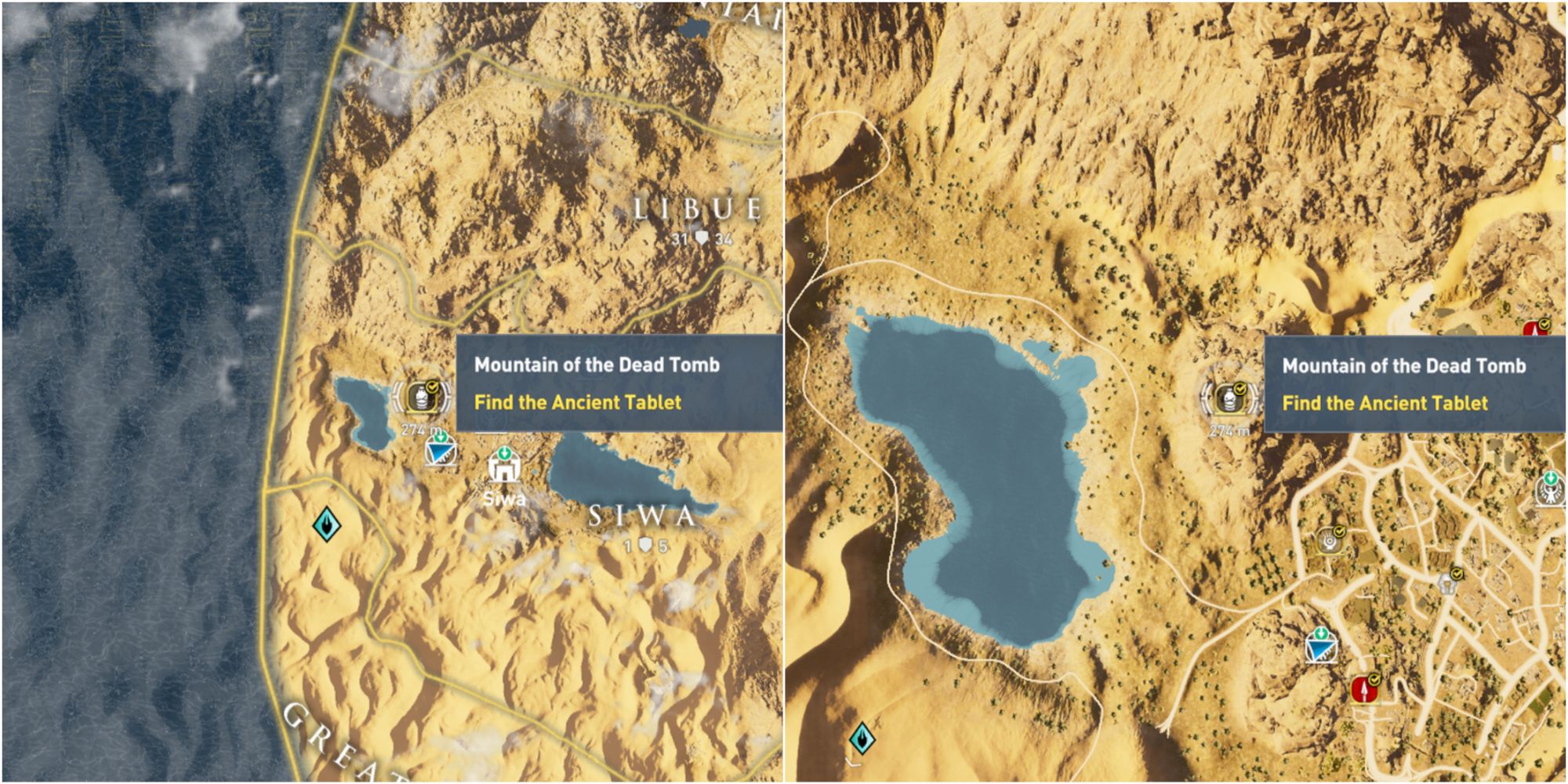 Assassin's Creed Origins Split Image Mountain Of The Dead Tomb