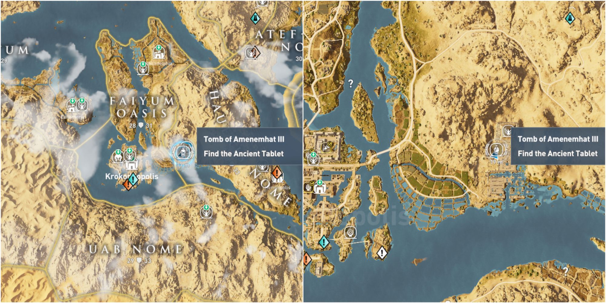 Assassin's Creed Origins Split Image Tomb Of Amenemhat 3 Location