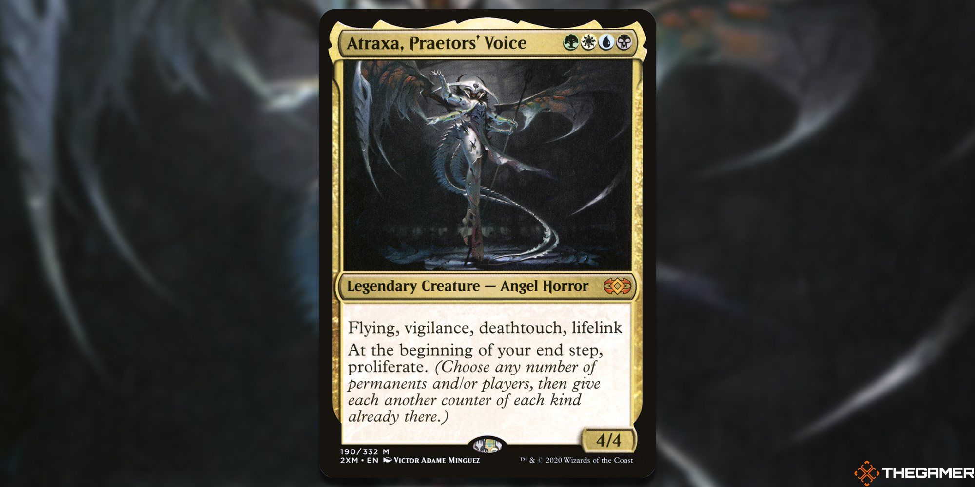 Atraxa, Praetors' Voice card and blur