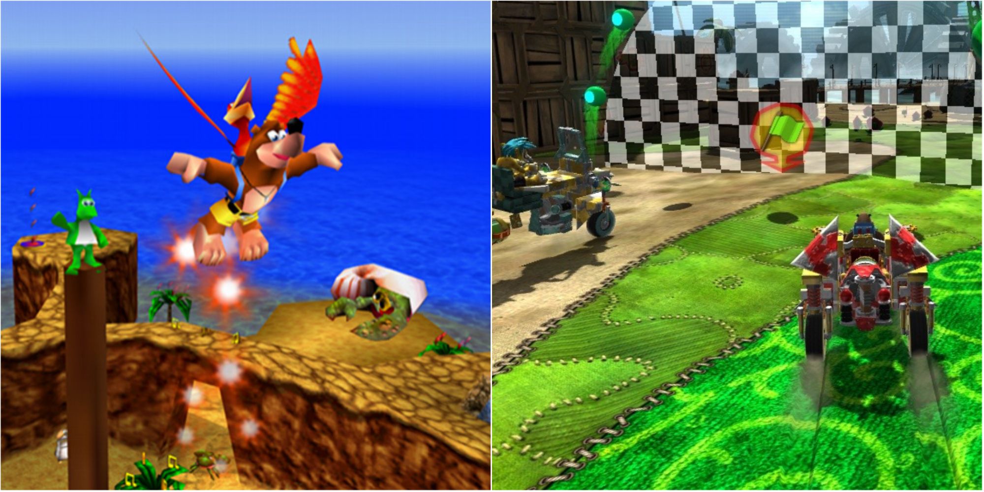 Split Image Banjo Kazooie And Nuts and Bolts