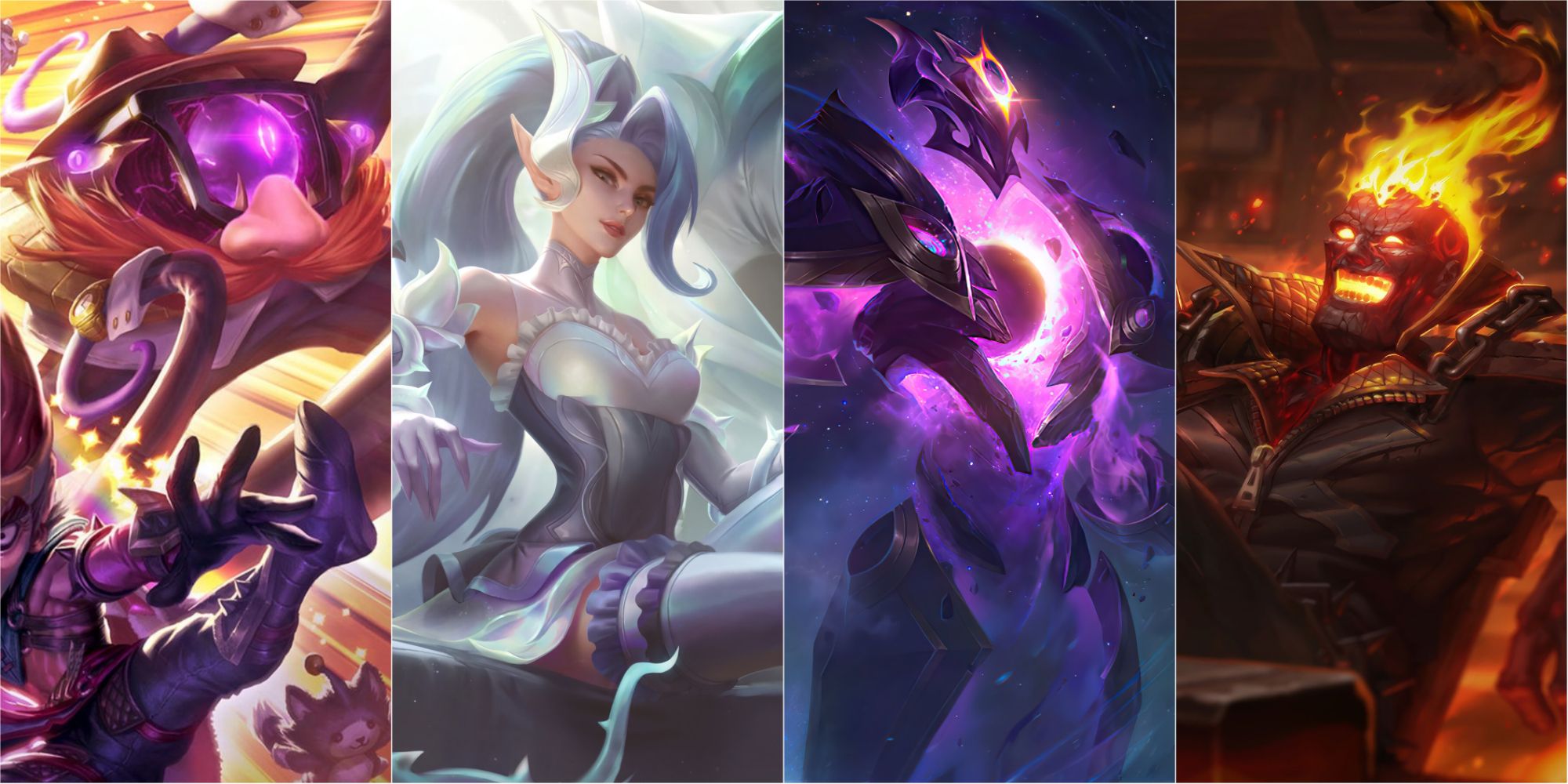 Best Poke Supports Cover featuring from left to right: Vel'Koz, Zyra, Xerath, Brand all of which are obnoxious 