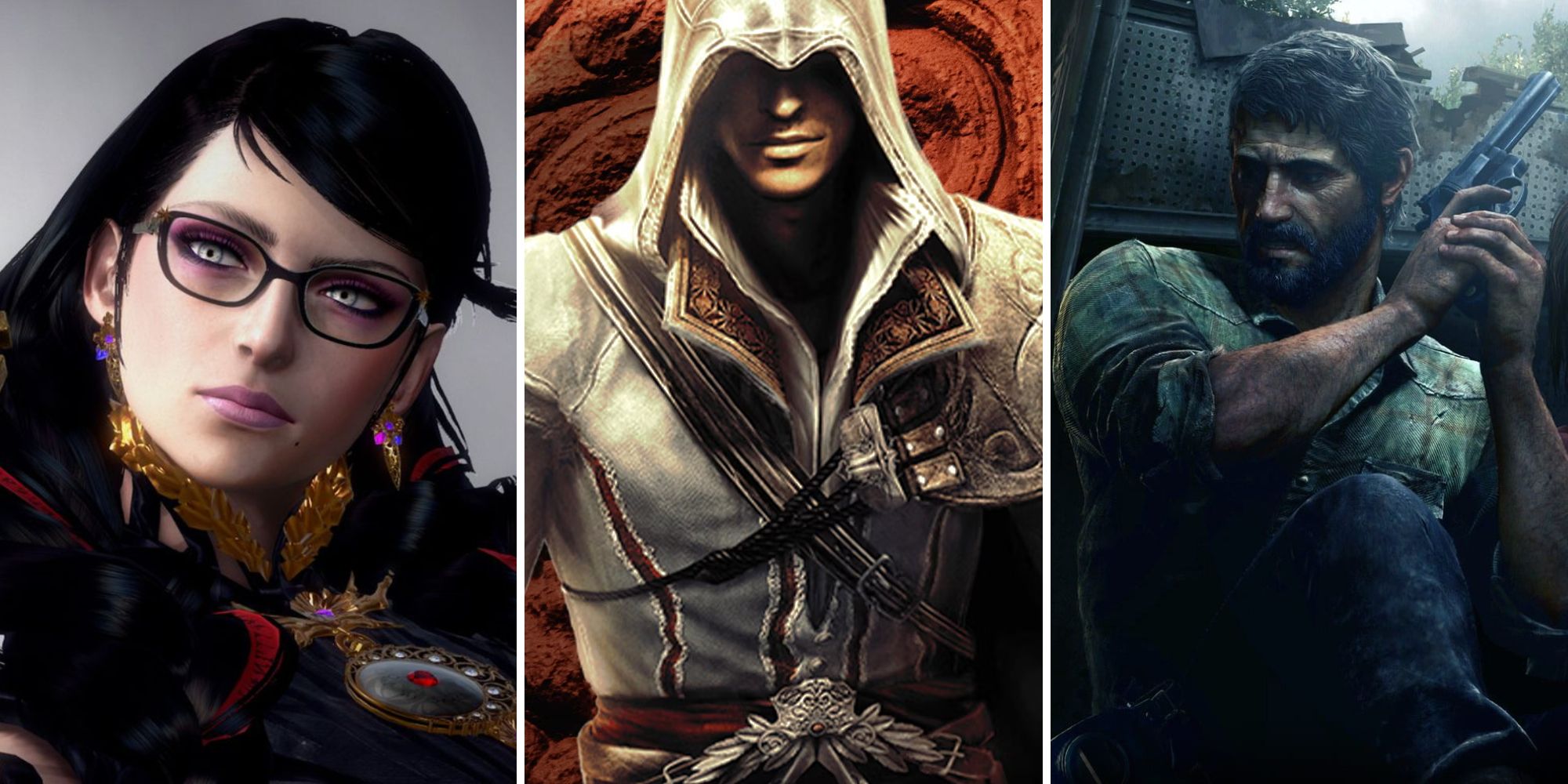 Bayonetta, Ezio, and Joel.