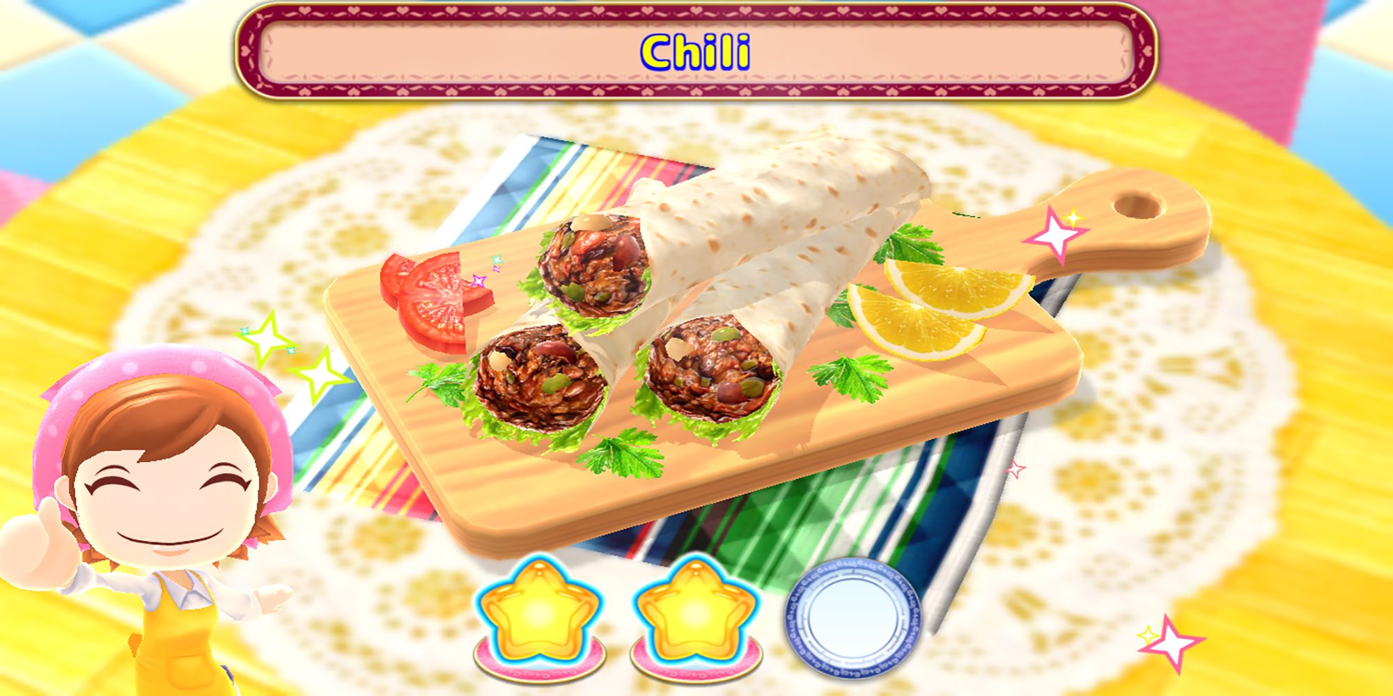 Cooking Mama gives your chili wraps a thumbs up in Cooking Mama: Cuisine!
