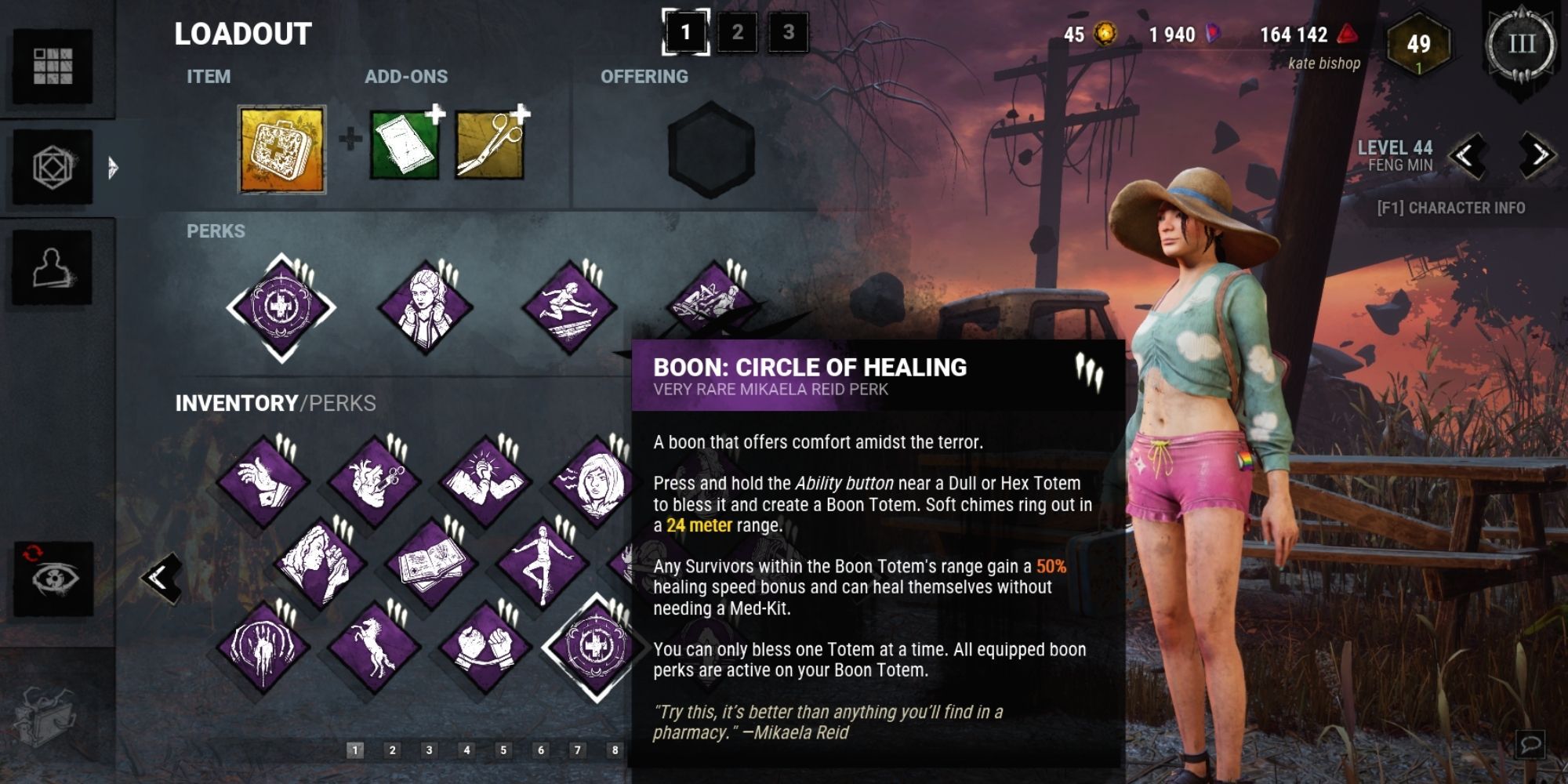 Dead By Daylight, Boon Circle of Healing perk.