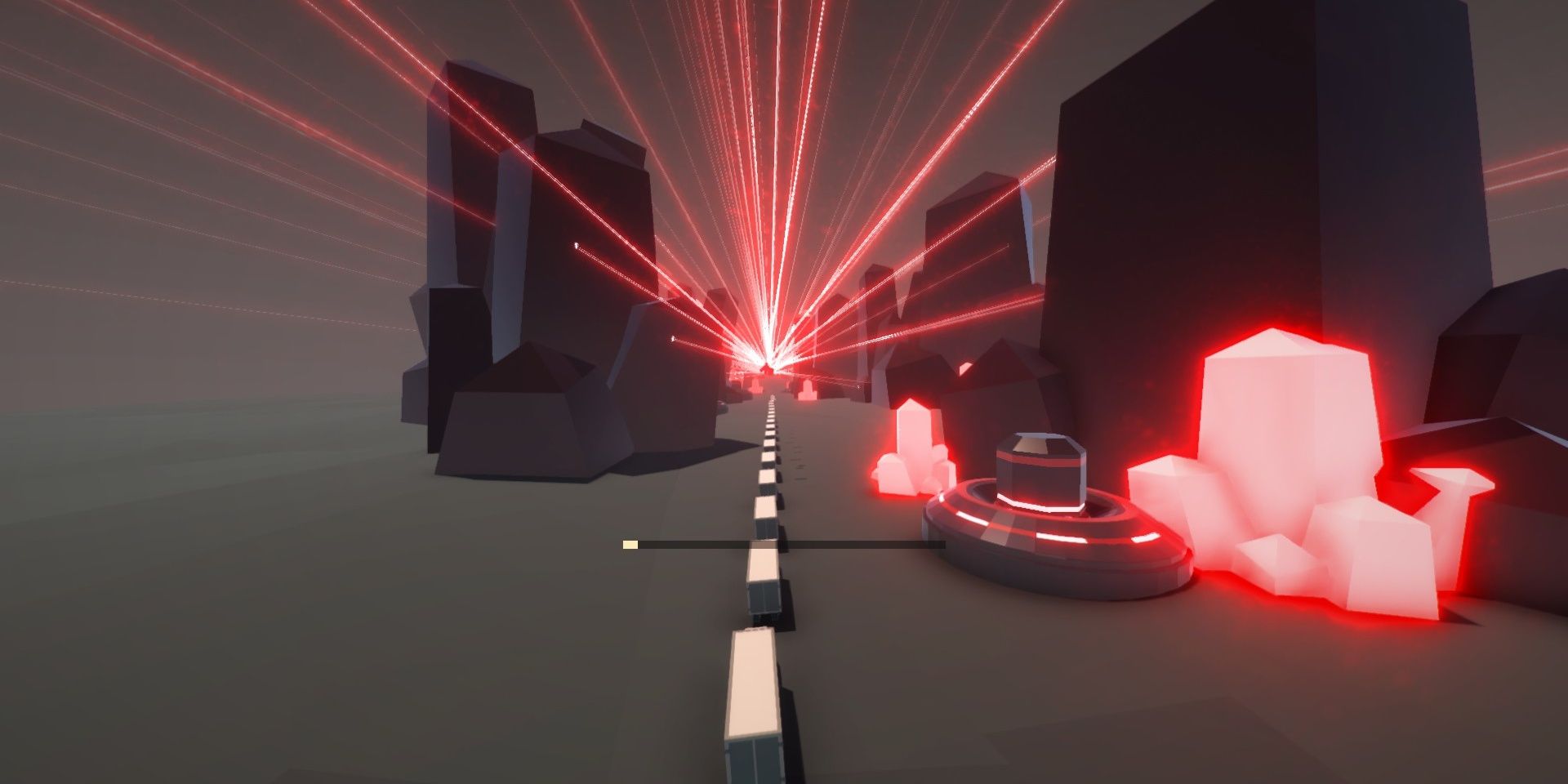 A player high in the air thanks to a jetpack in a Laser level in Clustertruck