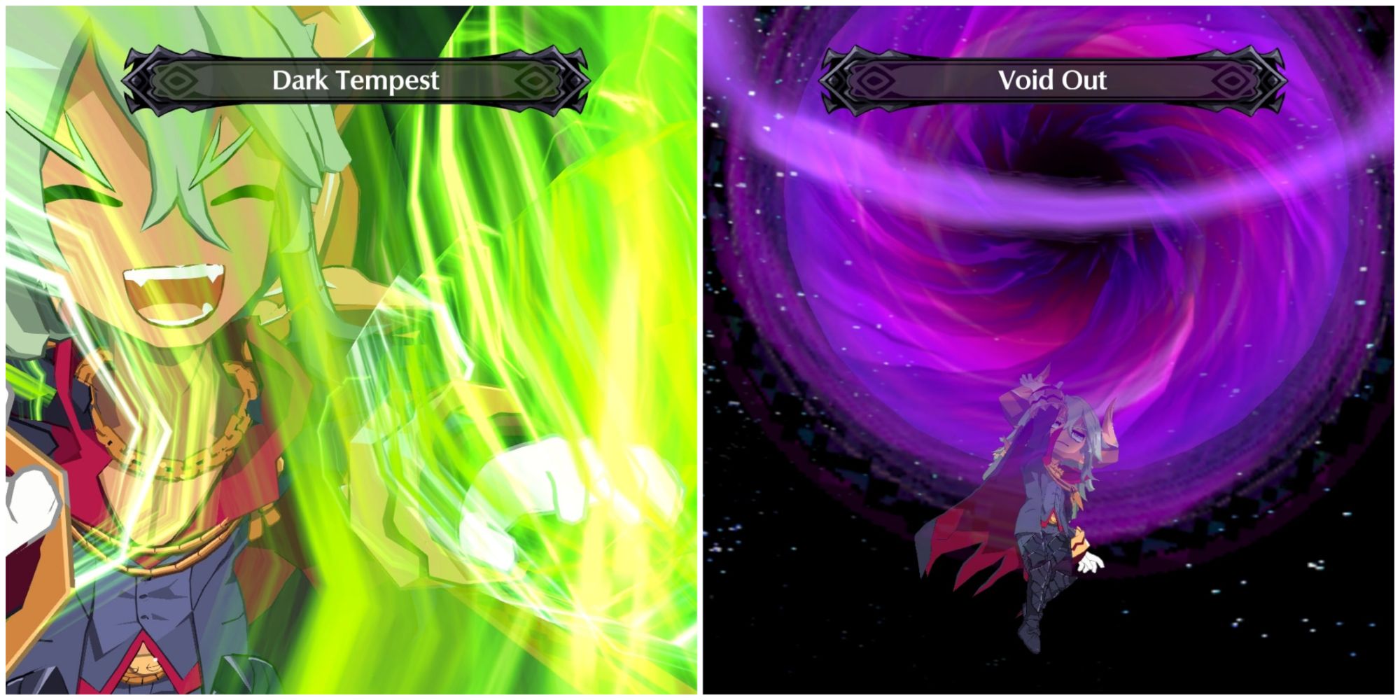 Disgaea 6 Overlord Ivar collage - dark tempest and void out