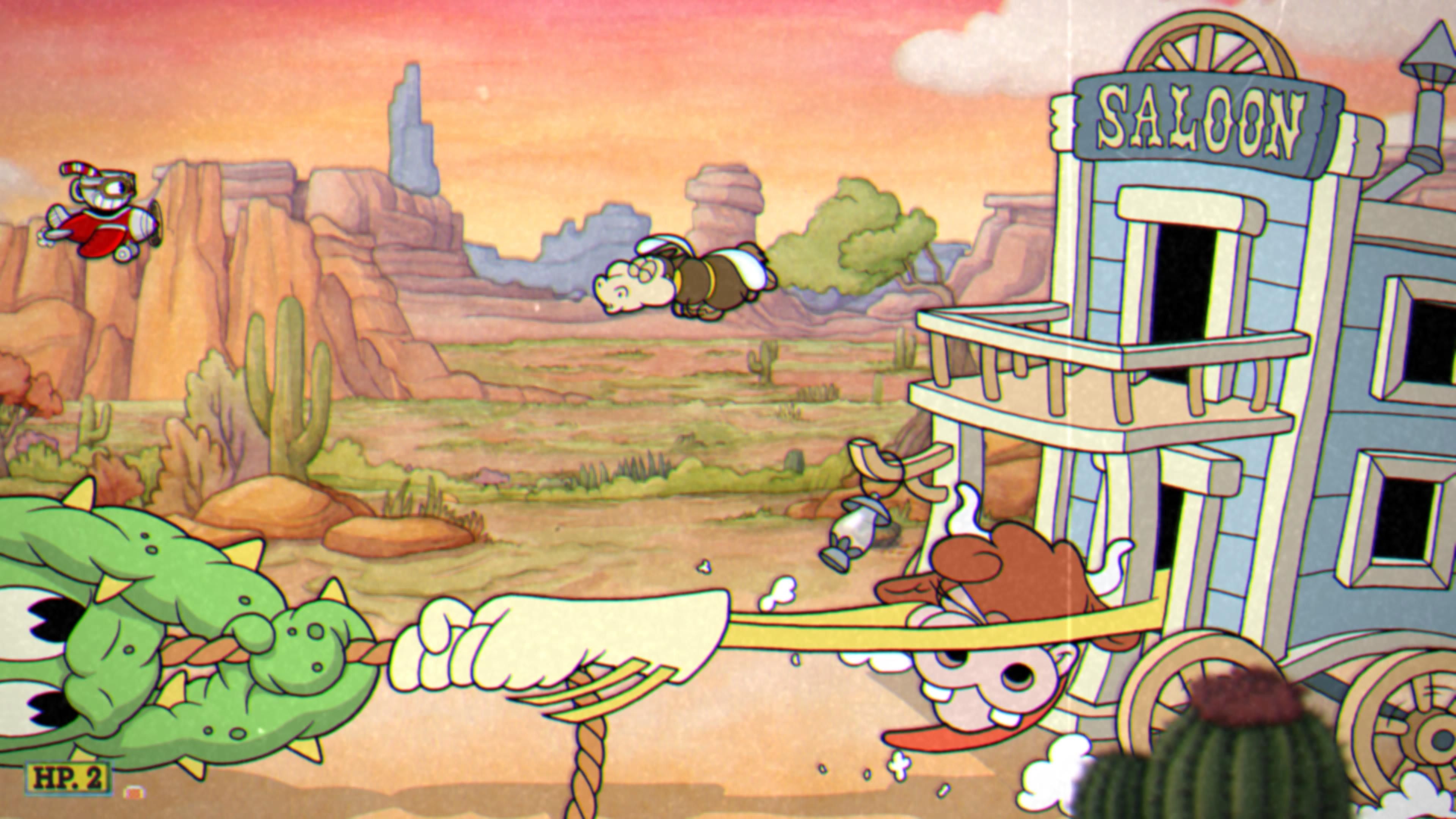 Cuphead The Delicious Course, Esther Winchester, Phase 1, Grabbing a cactus