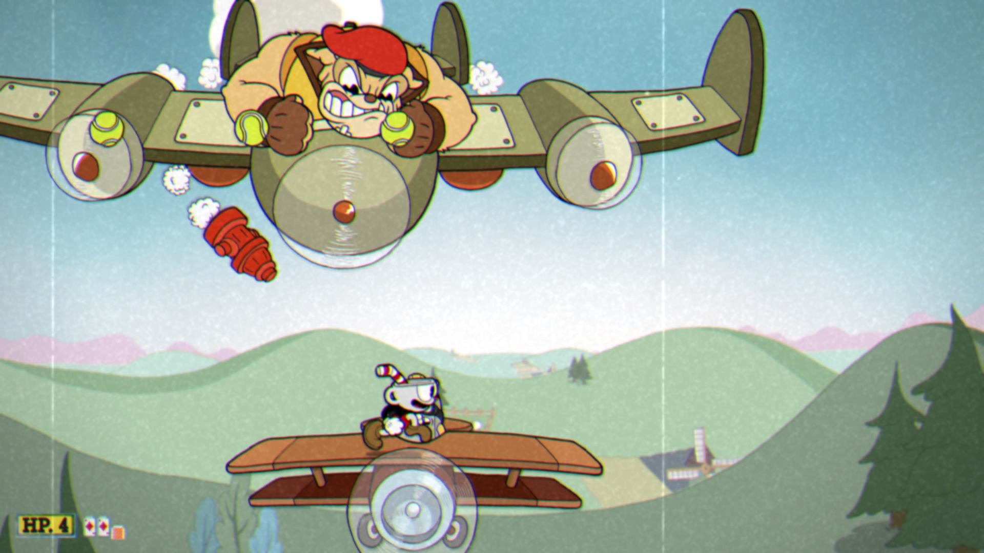 Cuphead The Delicious Course, The Howling Aces, Phase 1, Fire Hydrant attack incoming