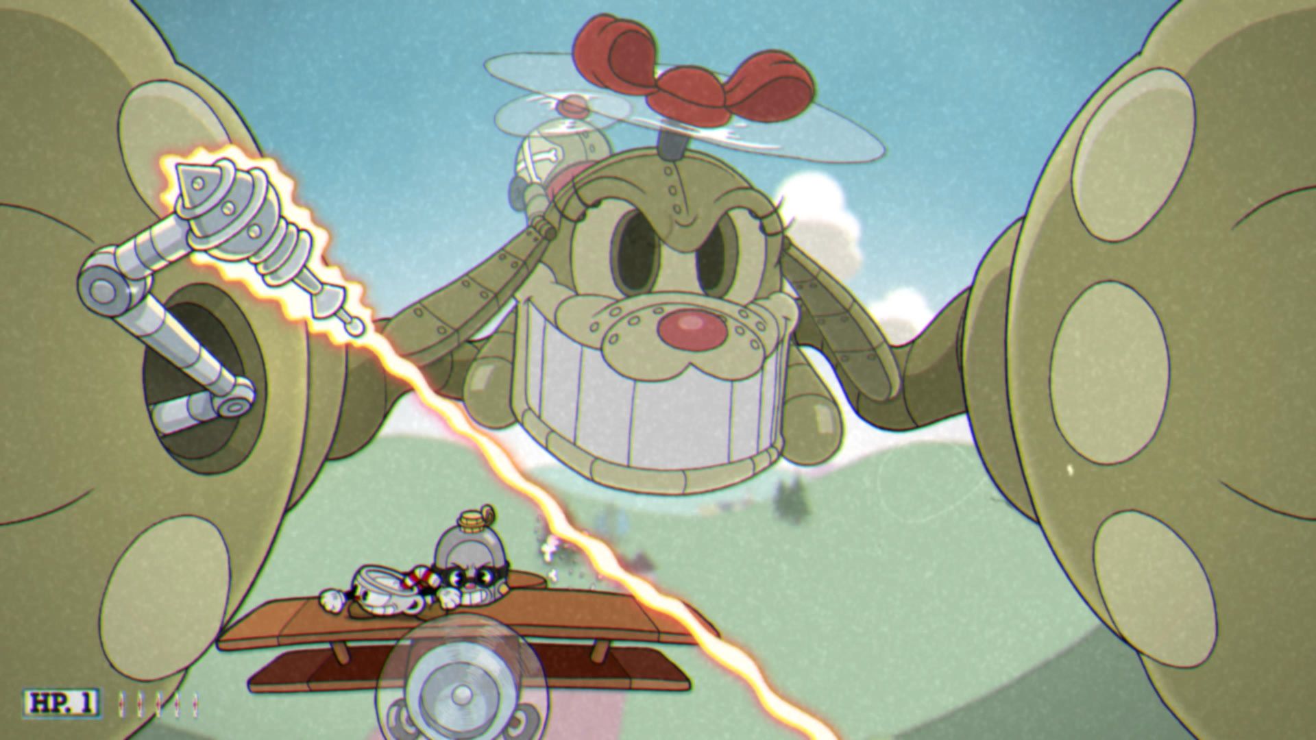 Cuphead The Delicious Course, The Howling Aces, Phase 3, Dodging the laser