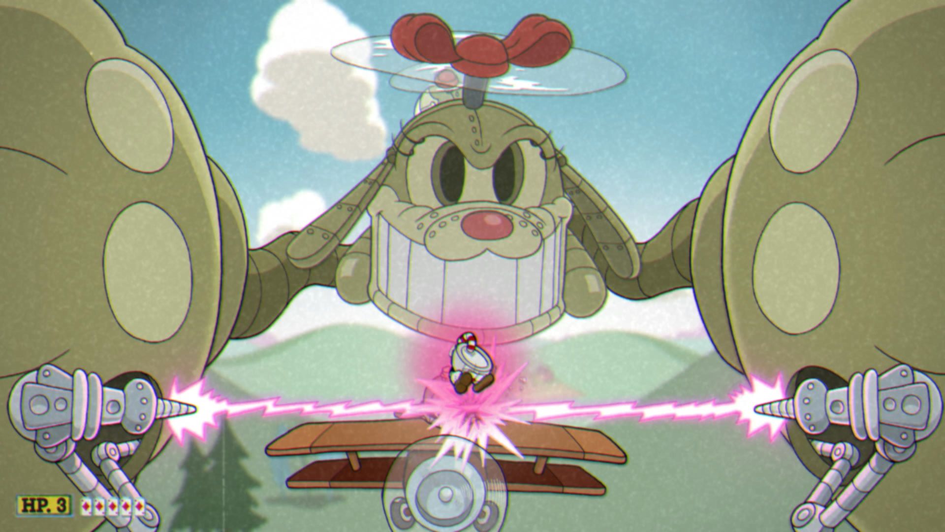 Cuphead The Delicious Course, The Howling Aces, Phase 3, Parrying the laser