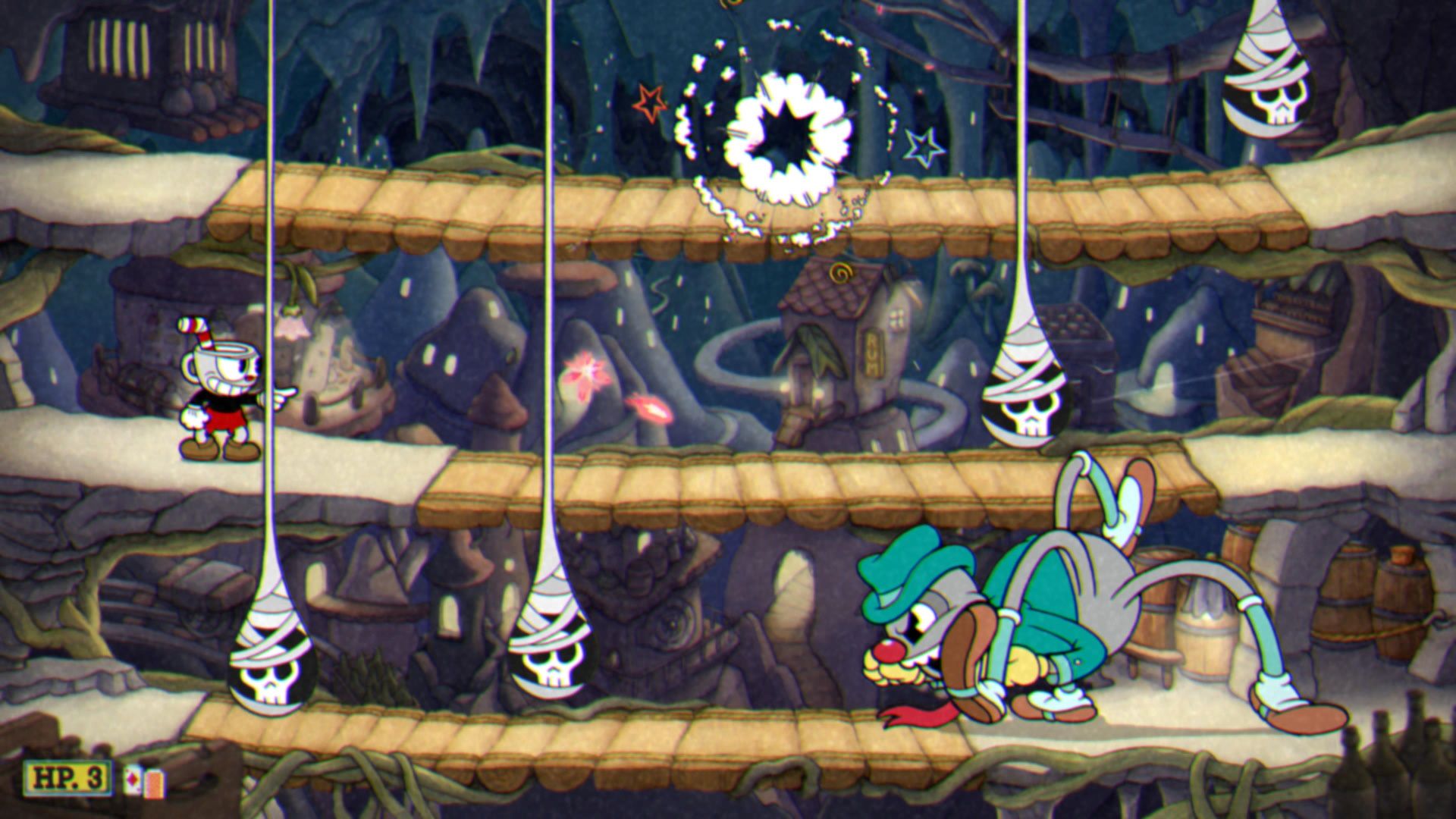Cuphead The Delicious Course, The Moonshine Mob, Phase 1, Using the Crackshot