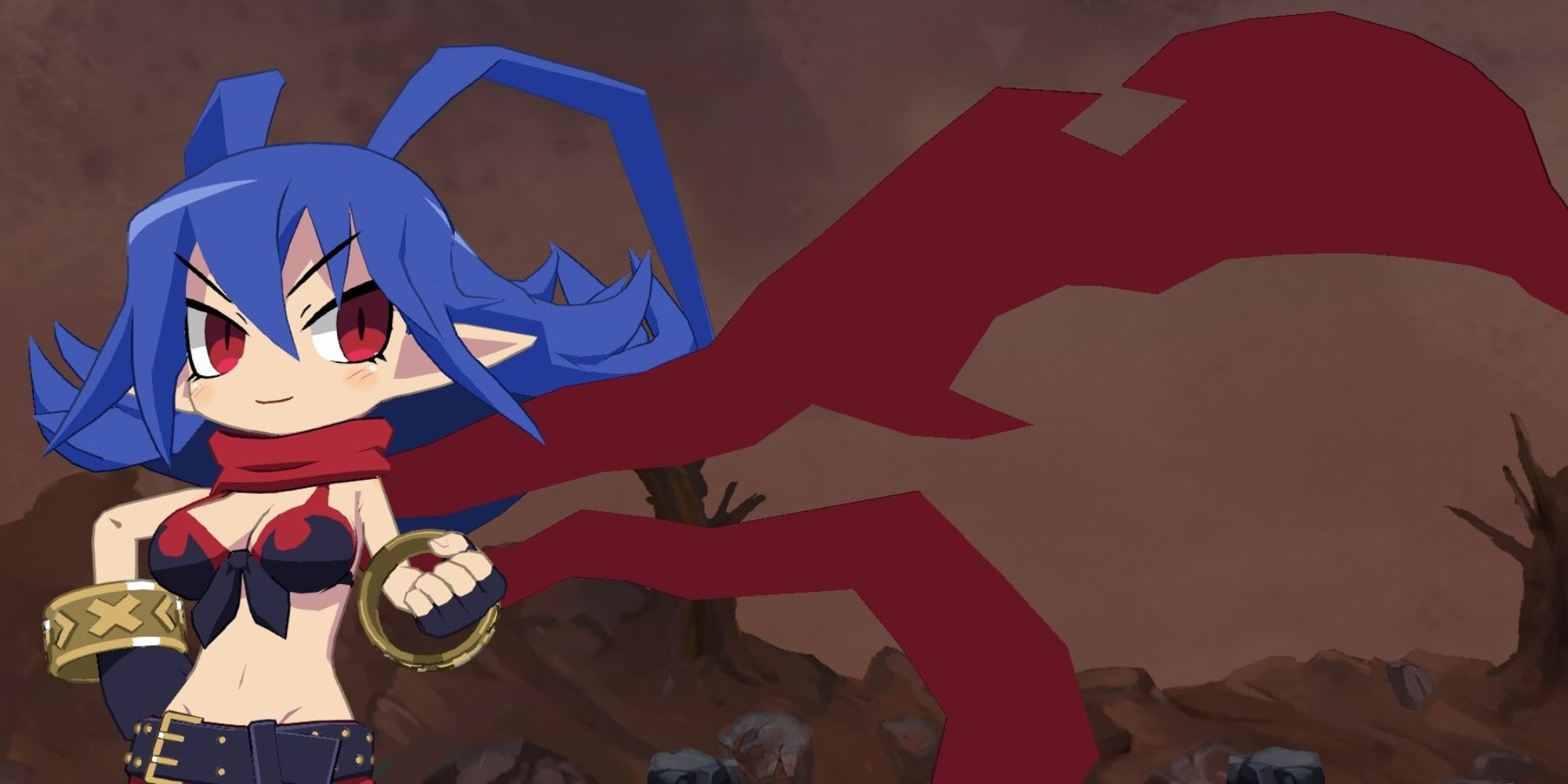 Disgaea 6 Girl Laharl cape blowing in the breeze
