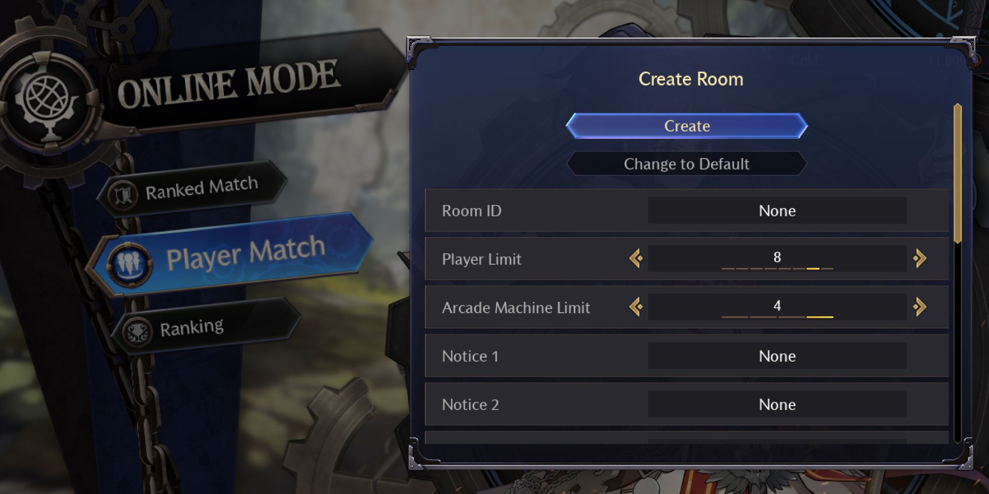 Creating a Player Match Room in DNF Duel
