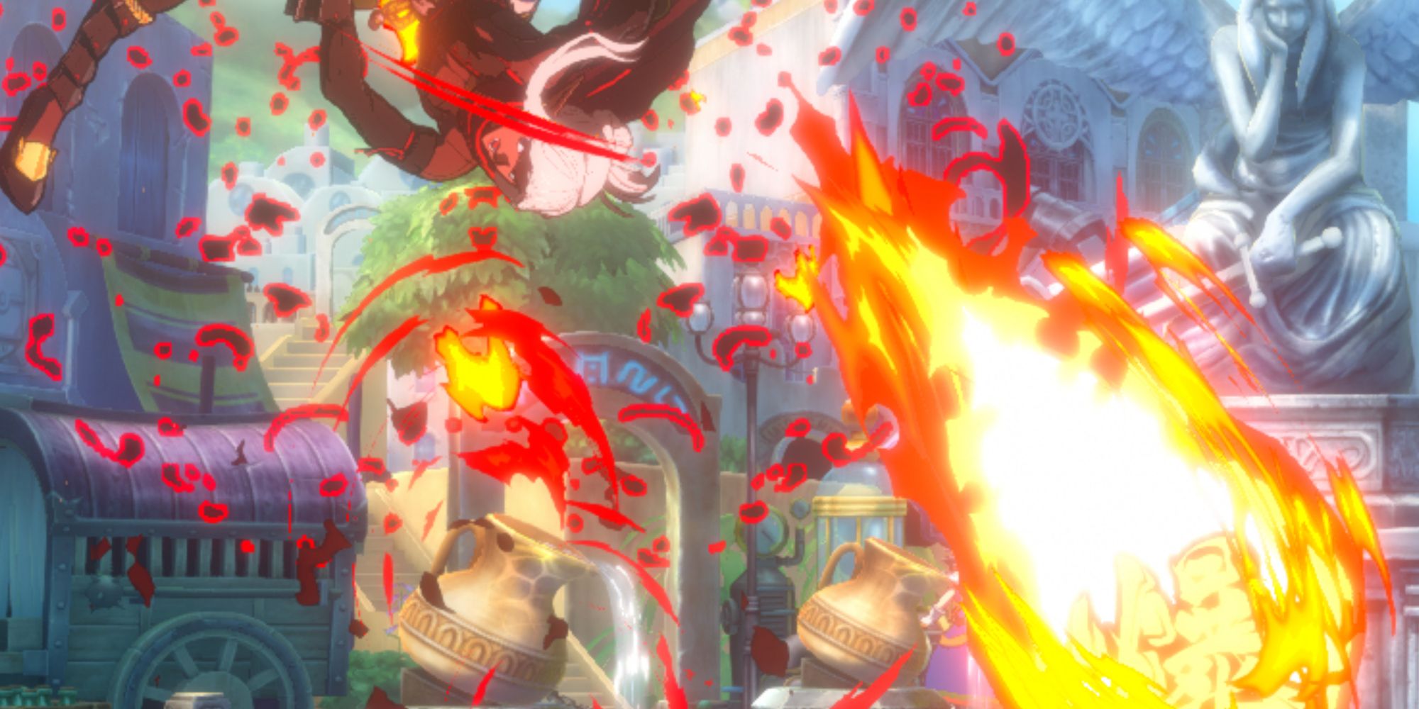 Kunoichi performing the MP Special Move Heavenly Fire Blast in DNF Duel